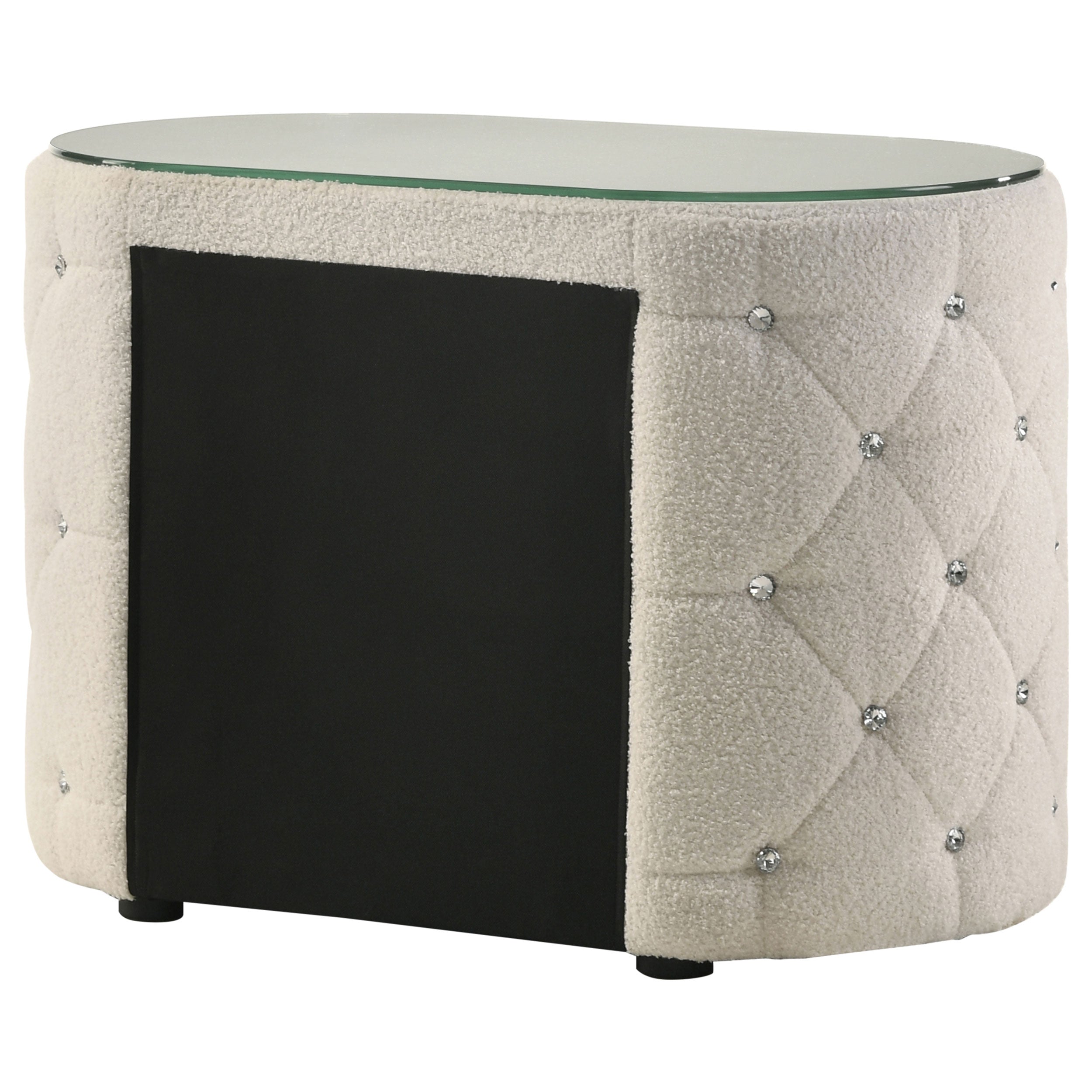 Sonya 2-drawer Upholstered Nightstand Bedside Table Ivory — view 8