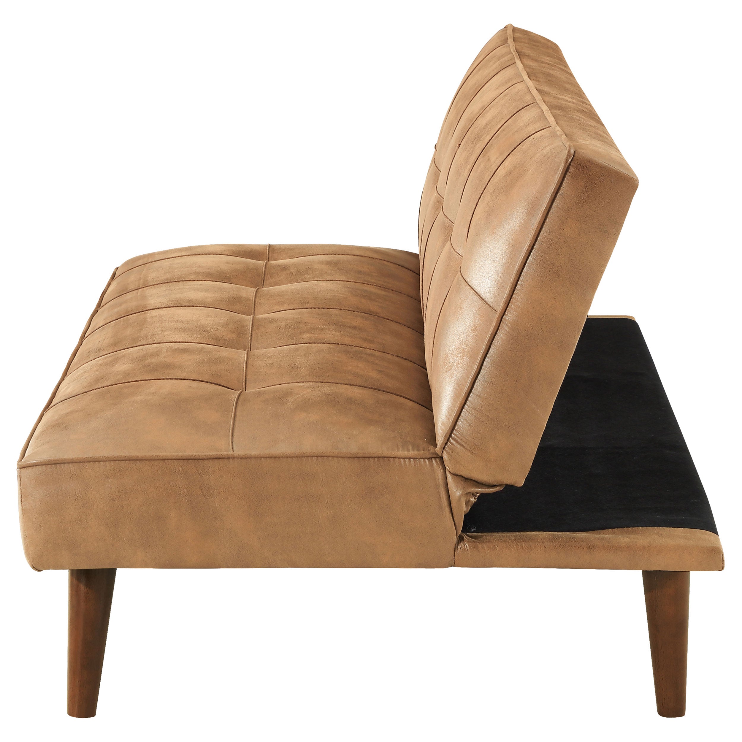 Jenson Upholstered Tufted Convertible Sofa Bed Saddle Brown — view 7