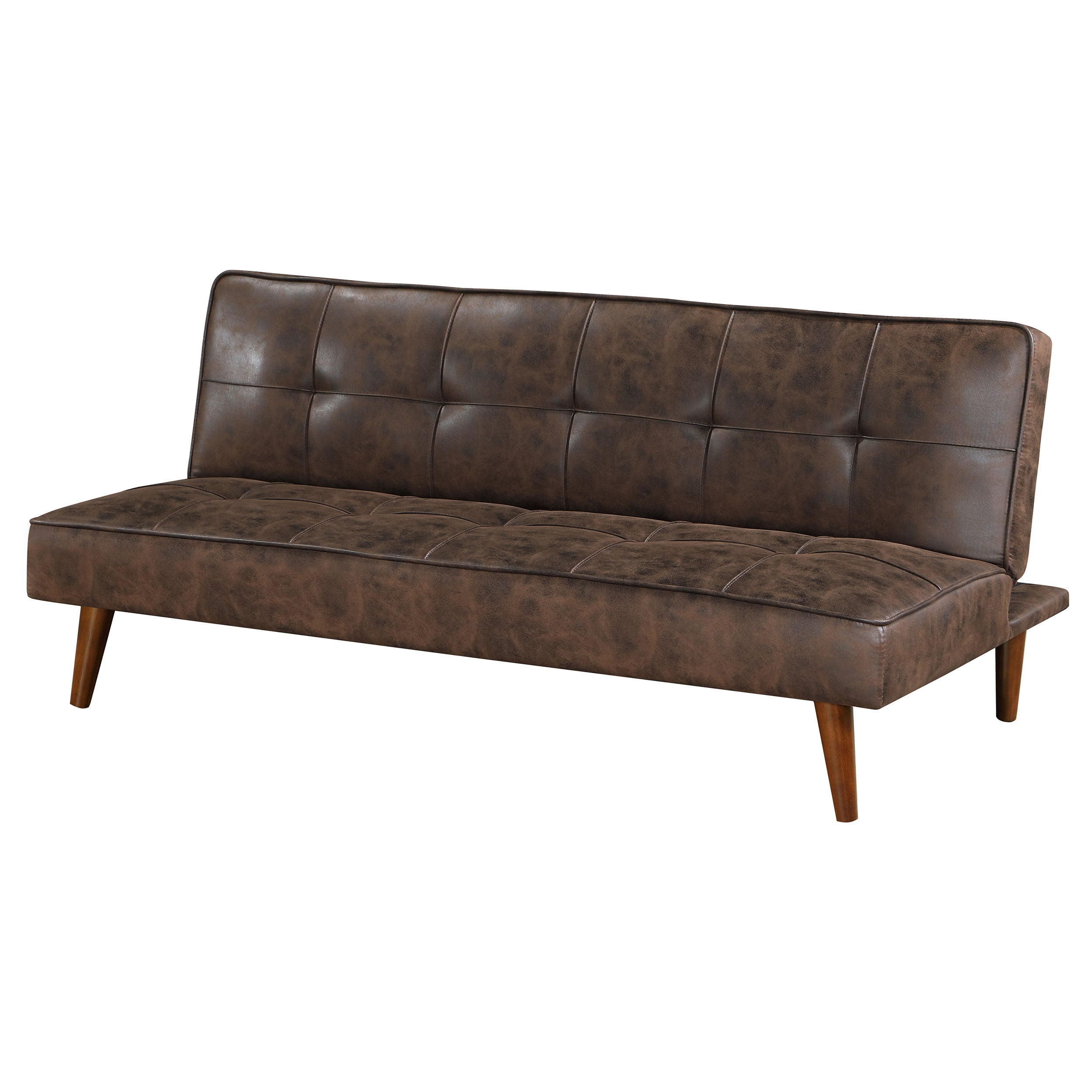 Jenson Upholstered Tufted Convertible Sofa Bed Dark Coffee — view 6