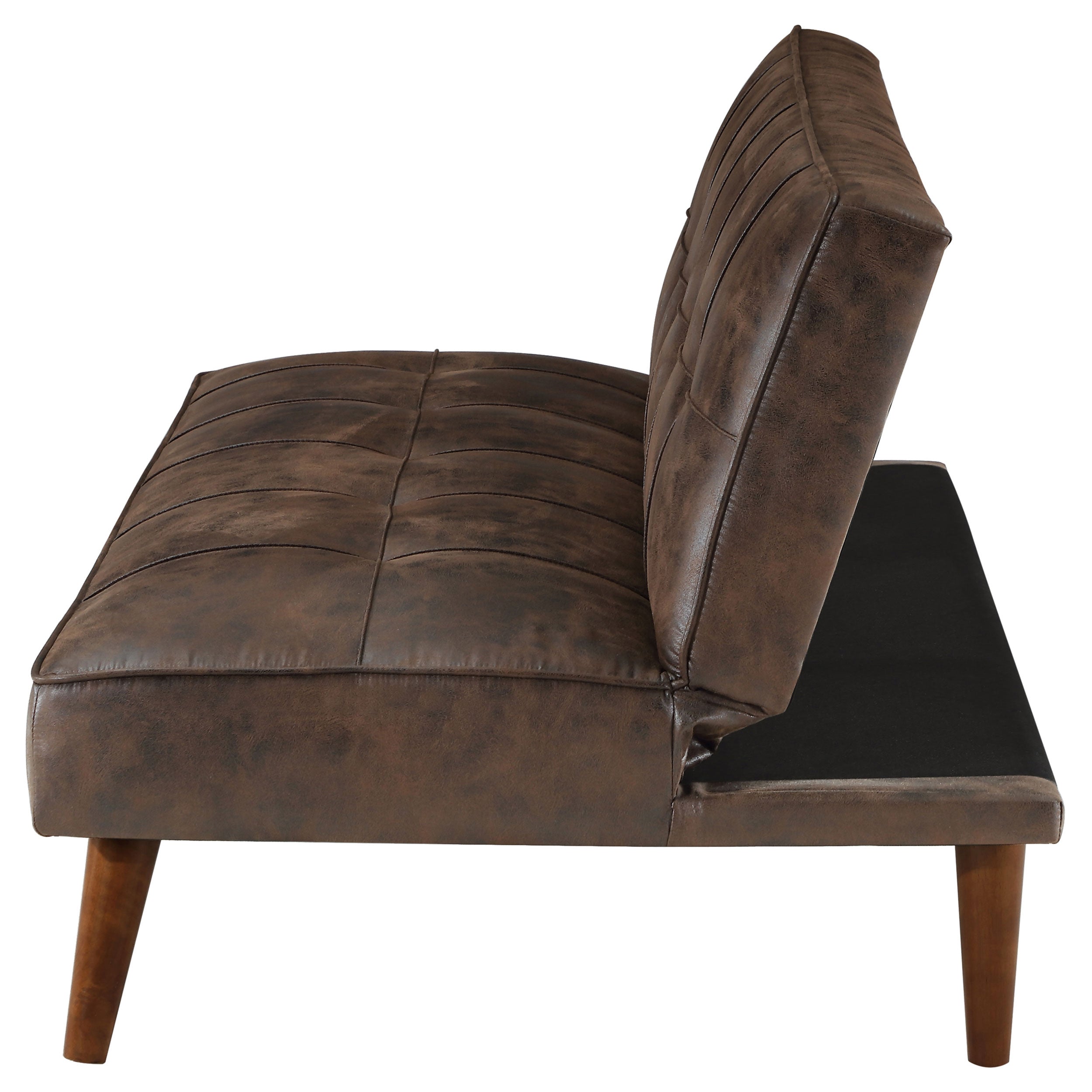 Jenson Upholstered Tufted Convertible Sofa Bed Dark Coffee — view 7