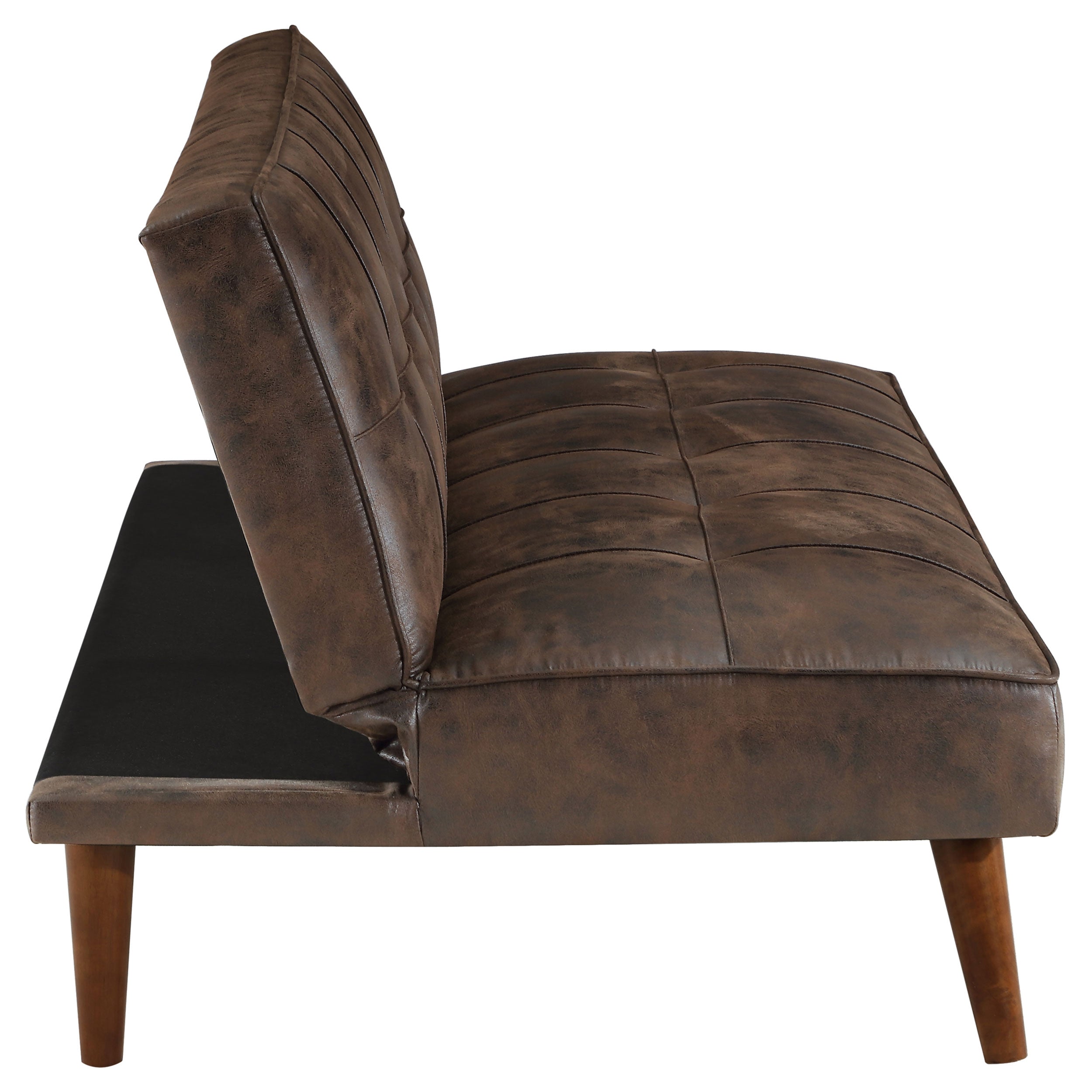 Jenson Upholstered Tufted Convertible Sofa Bed Dark Coffee — view 10