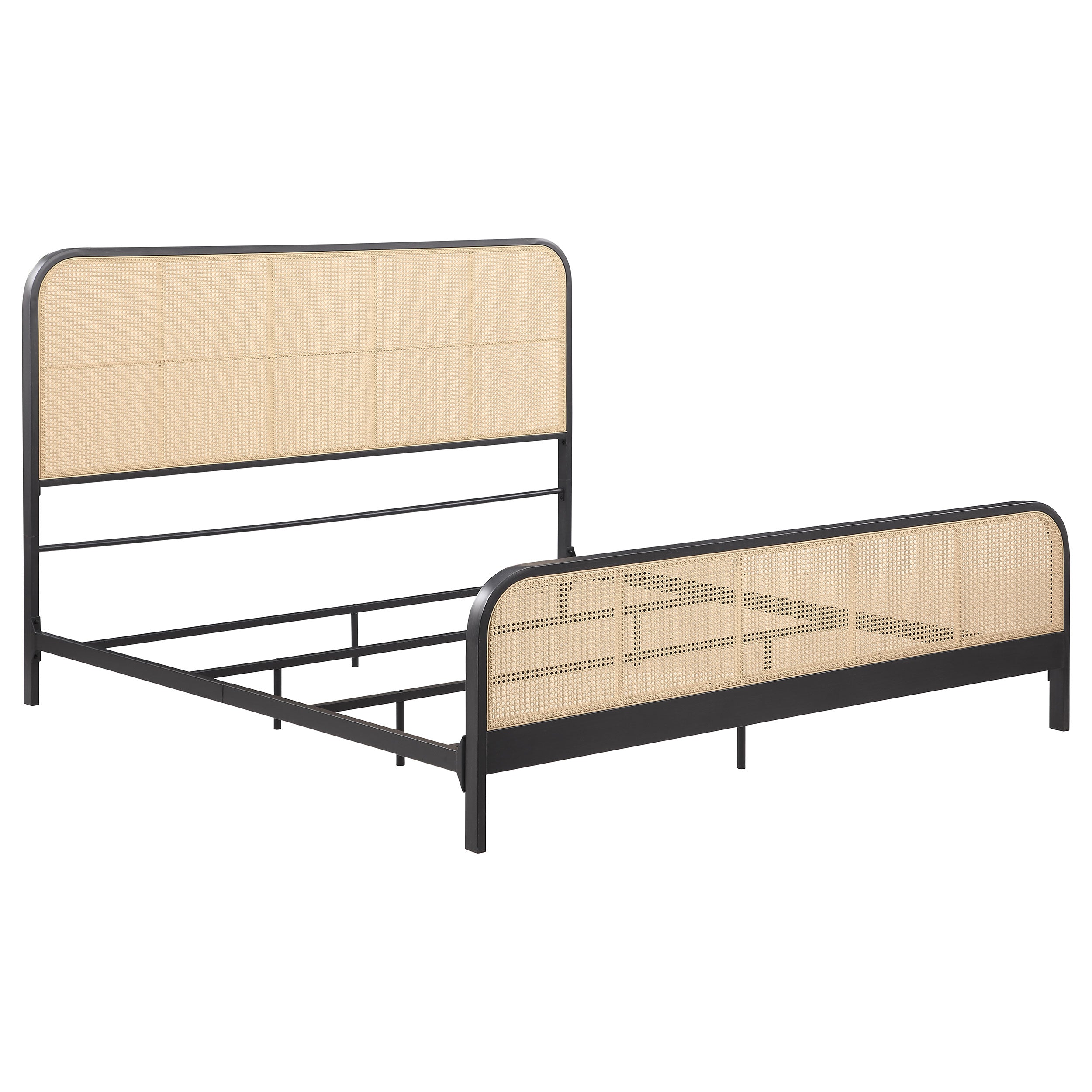 Lanewood Open Cane Webbing Metal Eastern King Bed Black — view 1