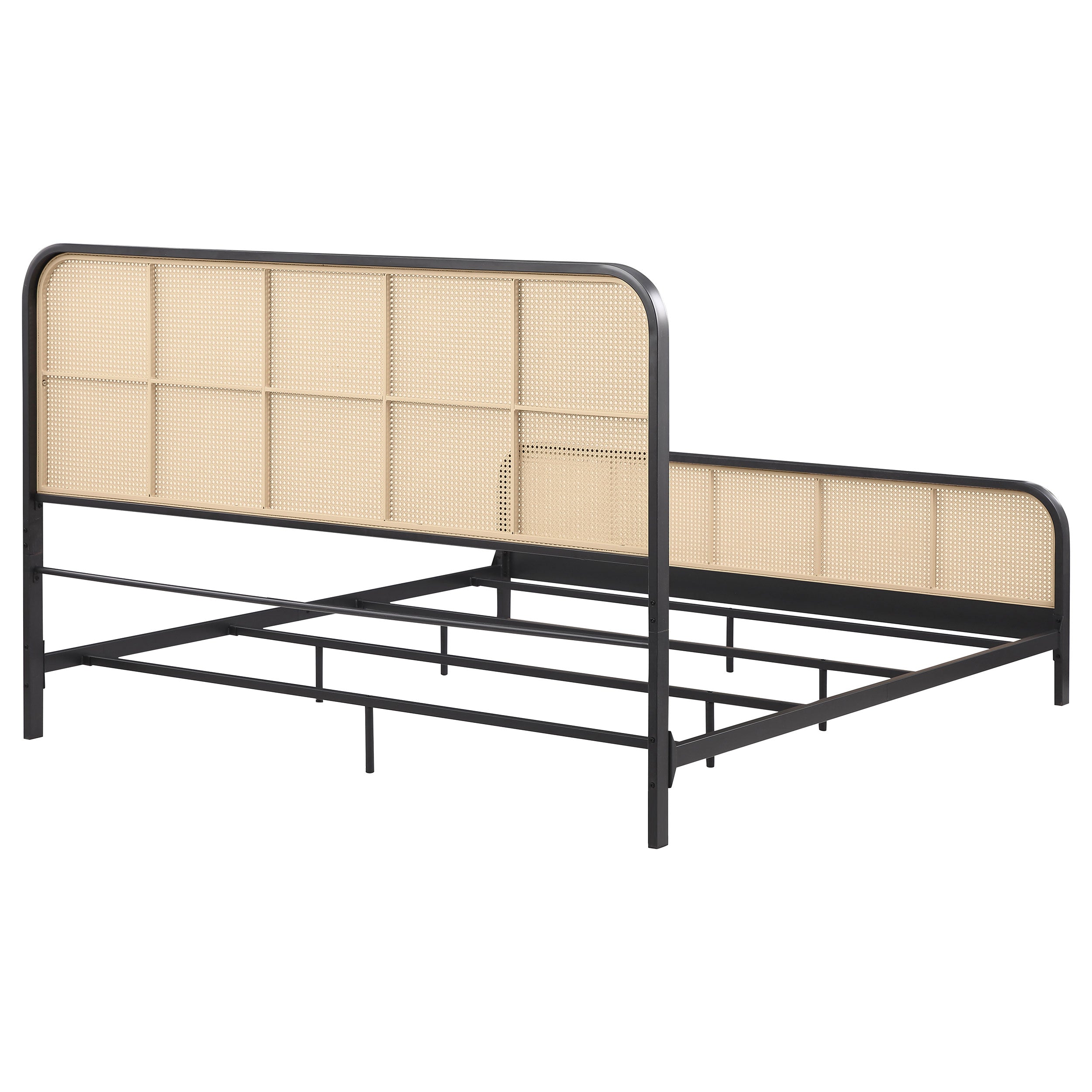Lanewood Open Cane Webbing Metal Eastern King Bed Black — view 7