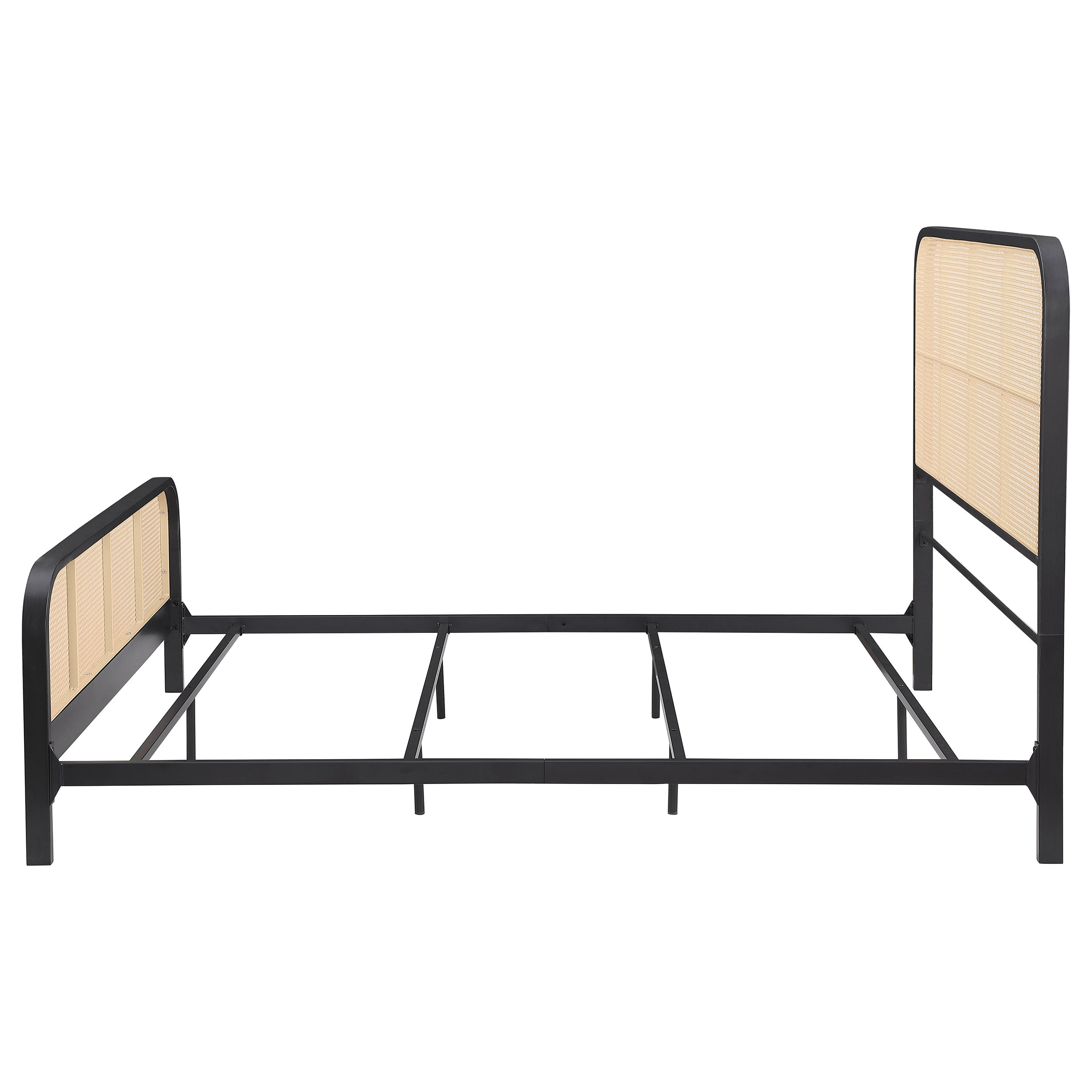 Lanewood Open Cane Webbing Metal Queen Bed Black — view 5
