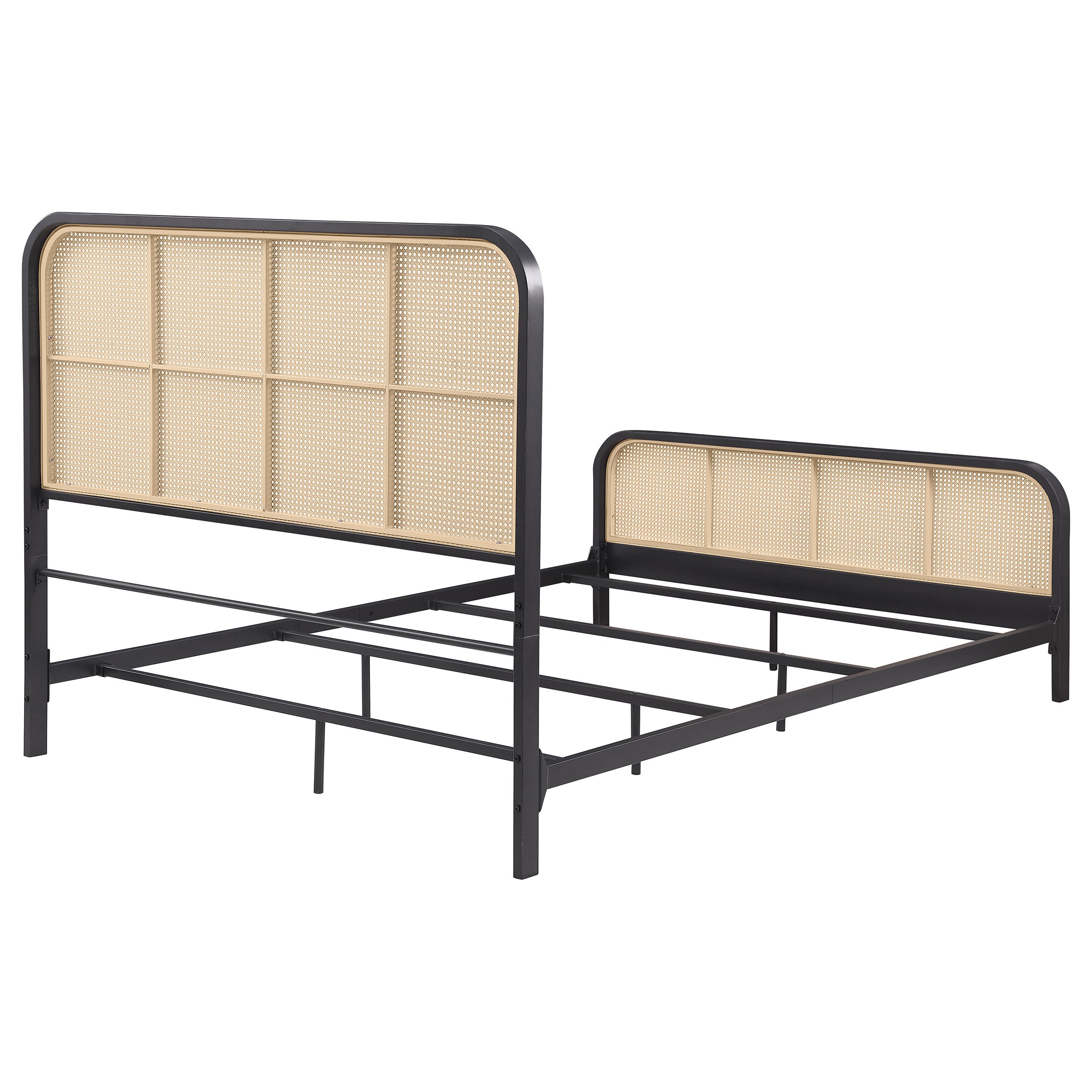 Lanewood Open Cane Webbing Metal Queen Bed Black — view 7
