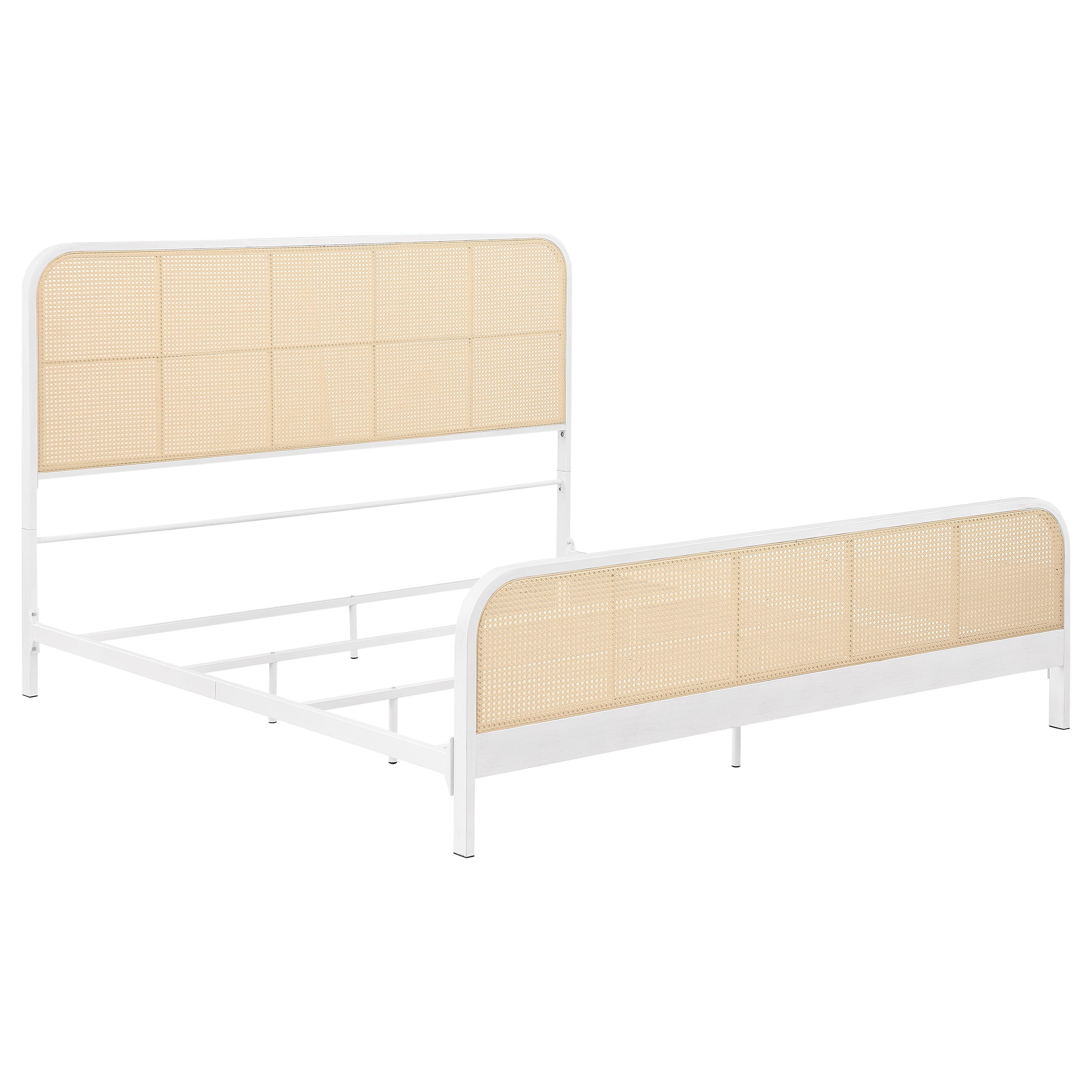 Lanewood Open Cane Webbing Metal Eastern King Bed White — view 1