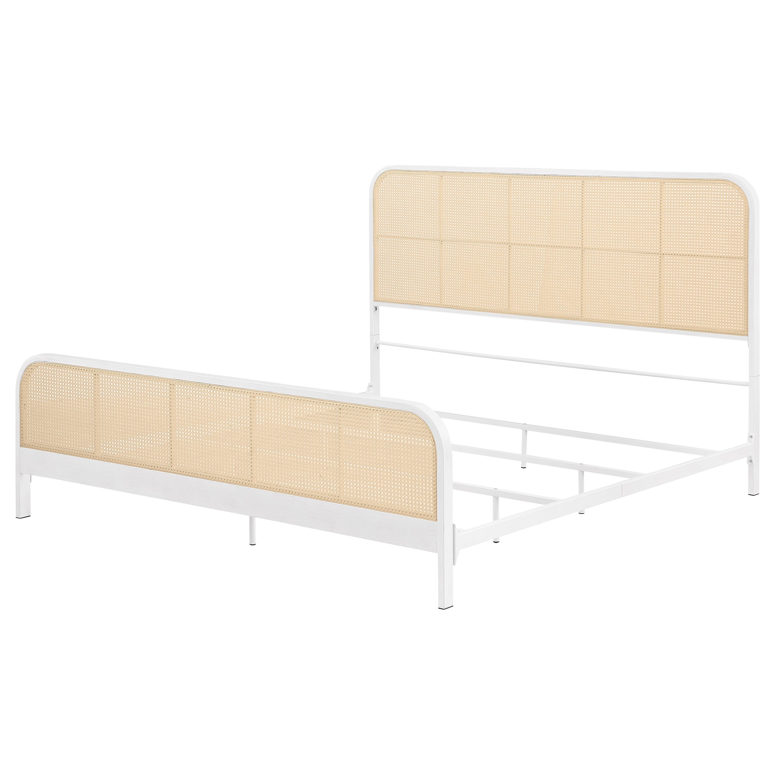Lanewood Open Cane Webbing Metal Eastern King Bed White — view 4