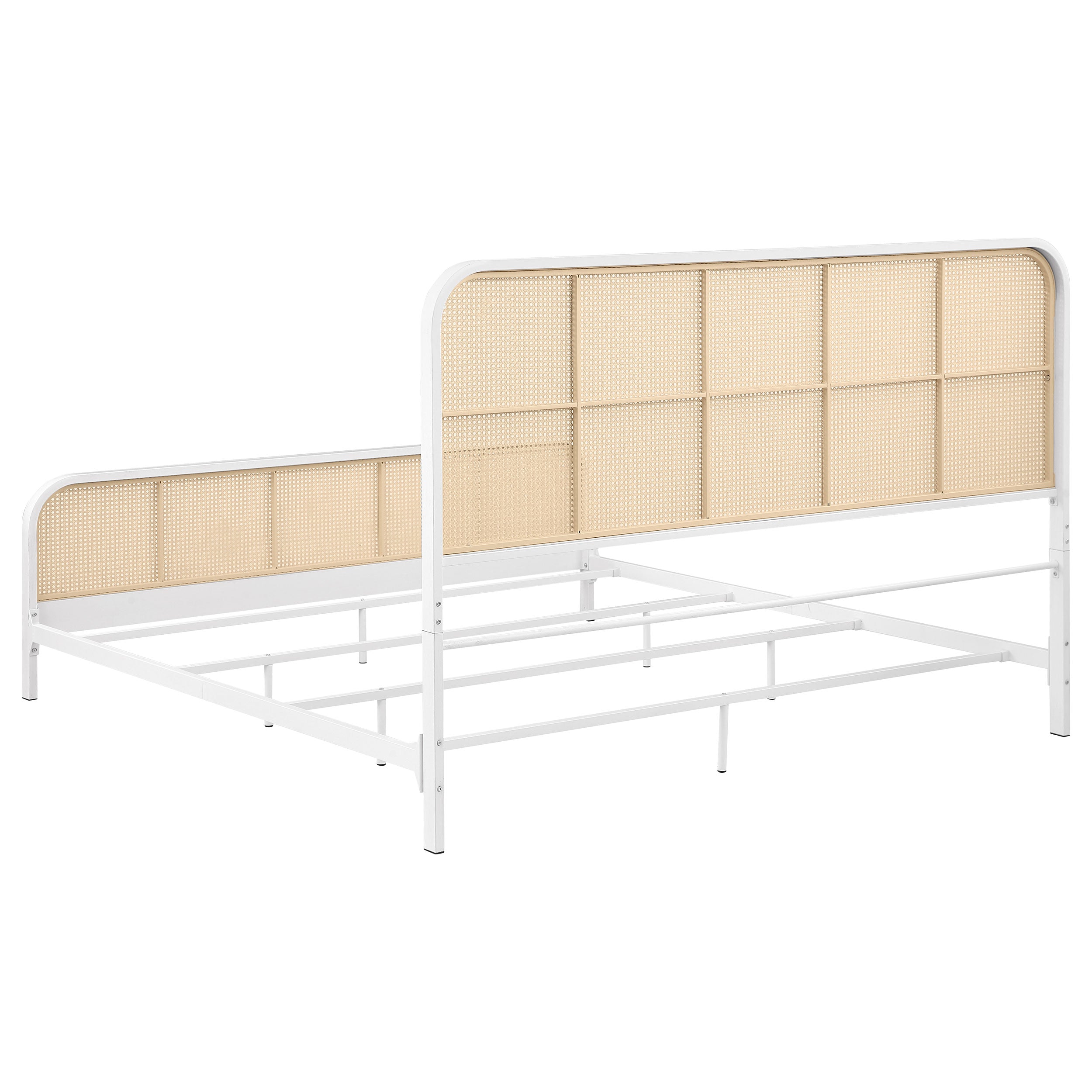 Lanewood Open Cane Webbing Metal Eastern King Bed White — view 6