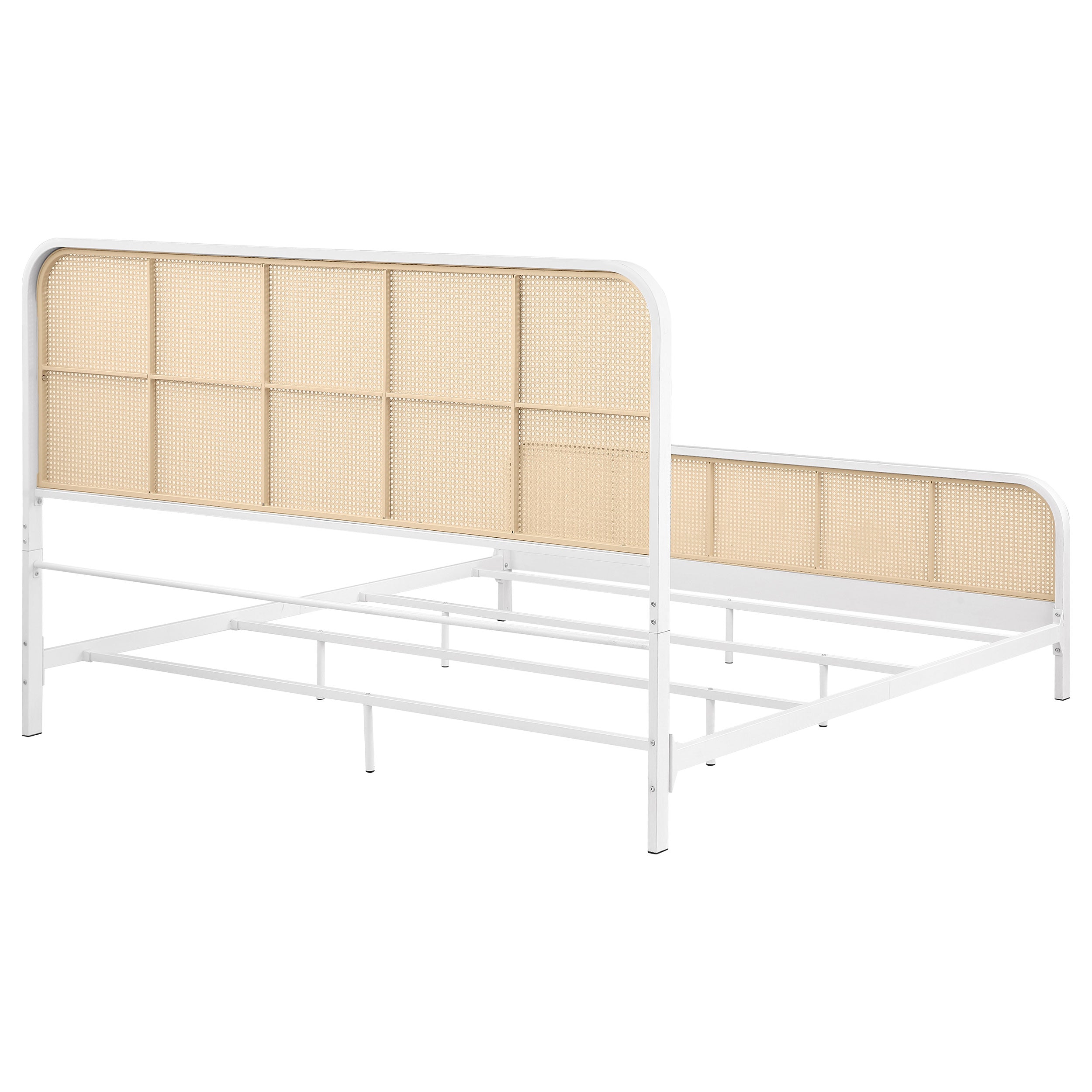 Lanewood Open Cane Webbing Metal Eastern King Bed White — view 7