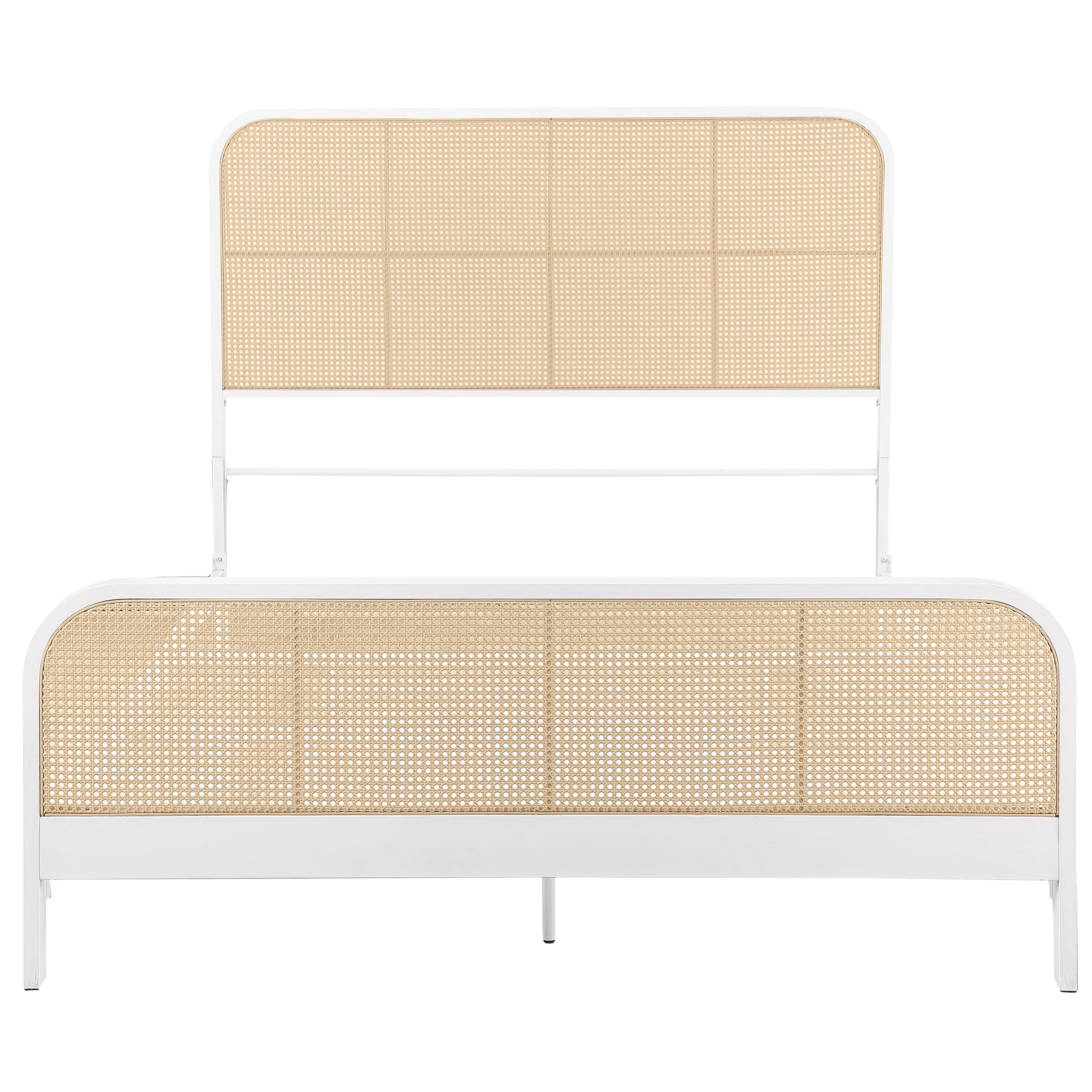 Lanewood Open Cane Webbing Metal Queen Bed White — view 3