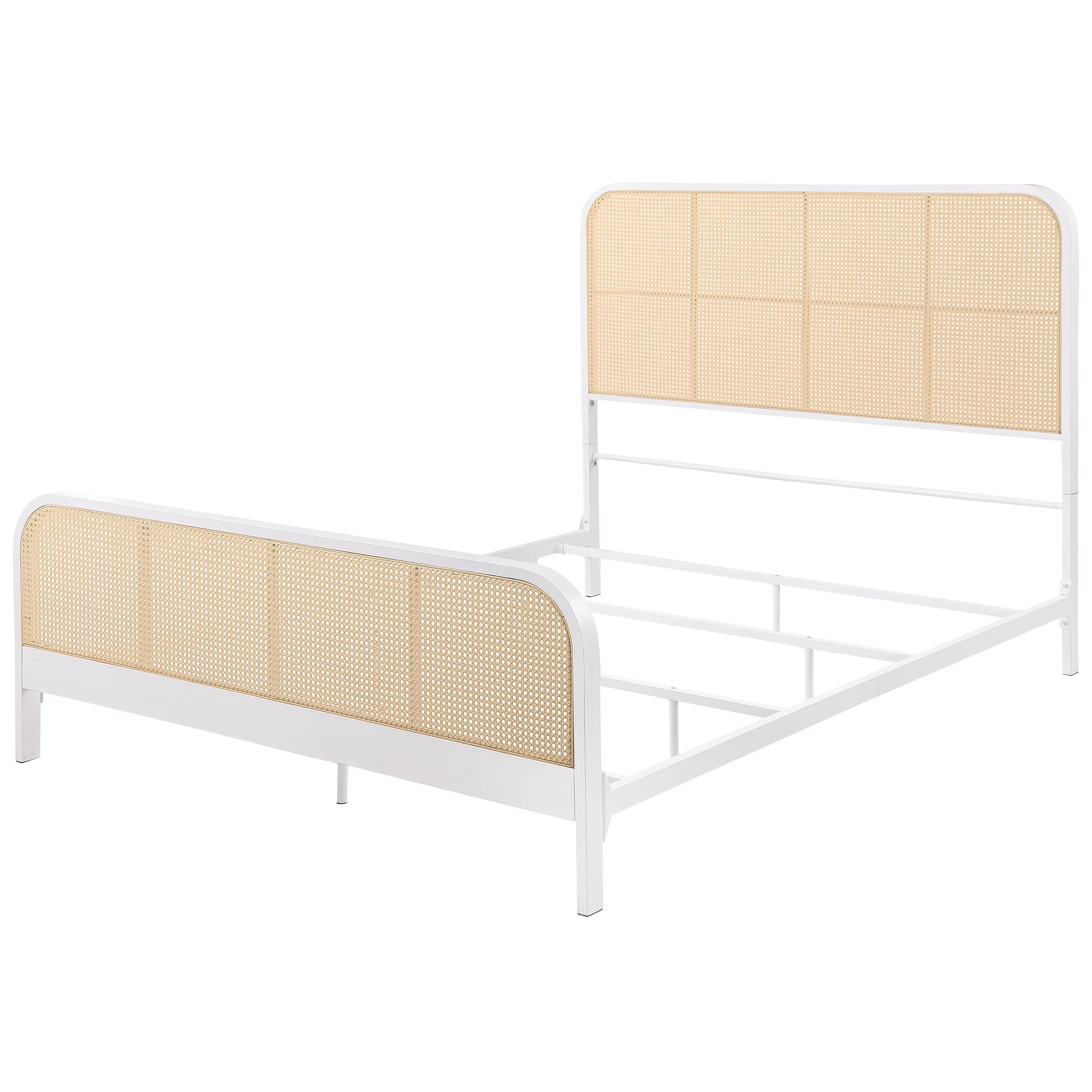 Lanewood Open Cane Webbing Metal Queen Bed White — view 4