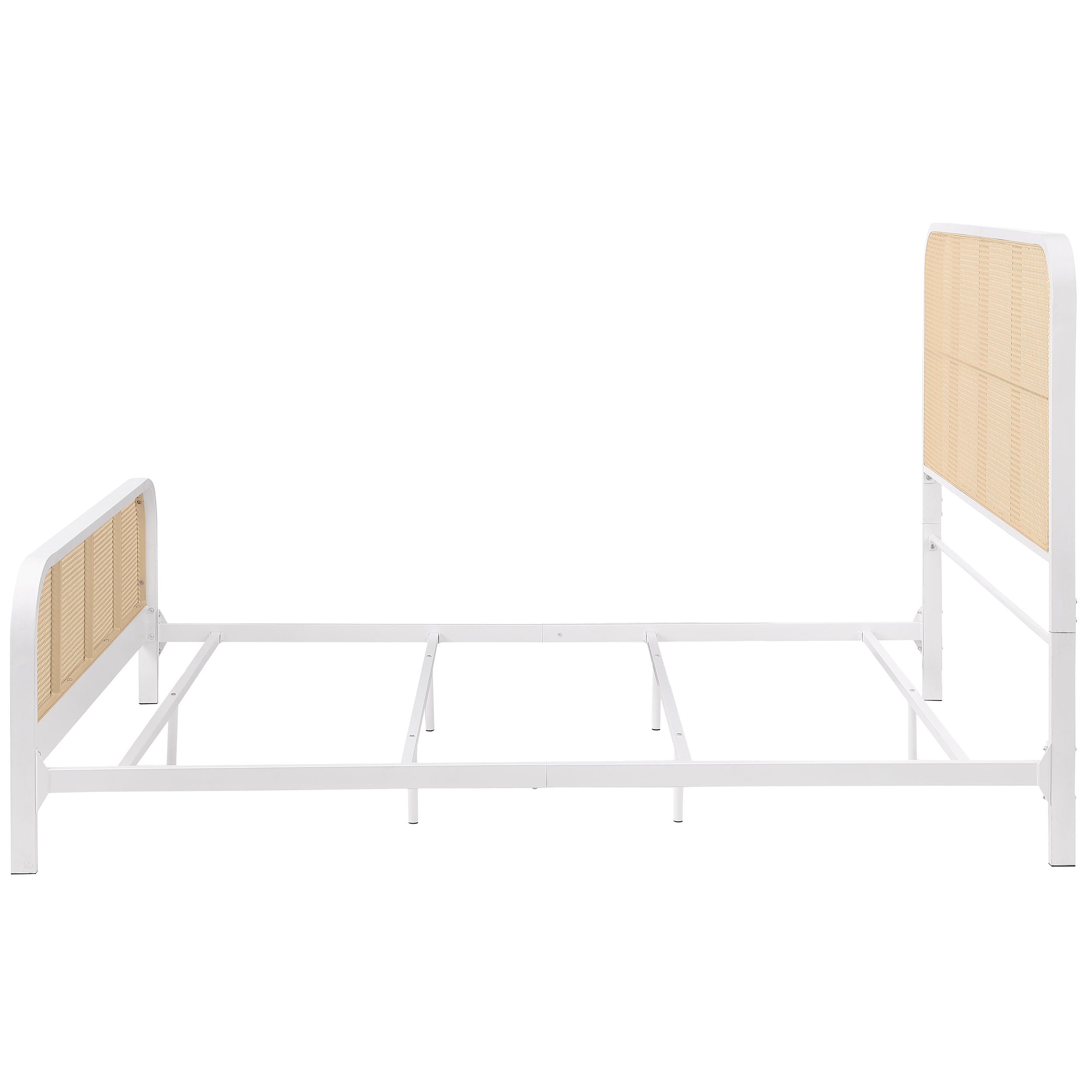 Lanewood Open Cane Webbing Metal Queen Bed White — view 5