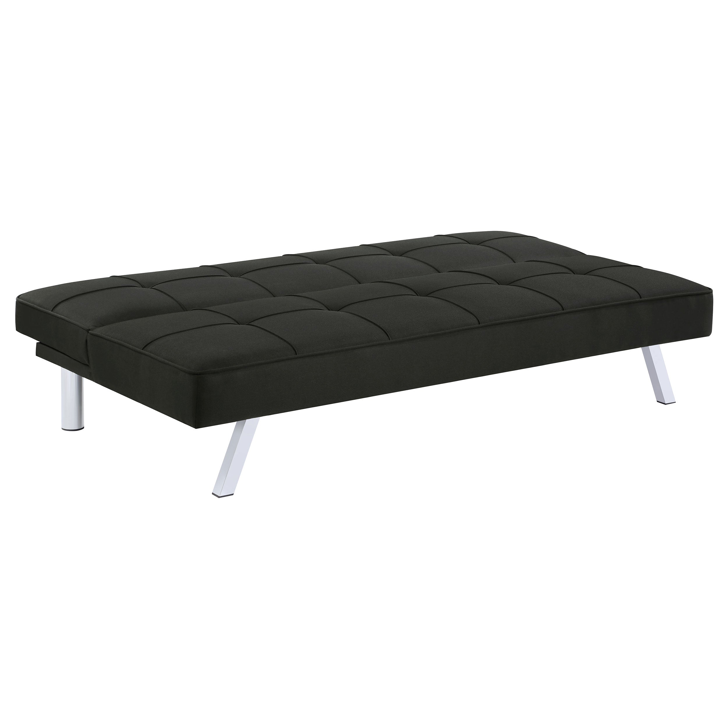 Joel Upholstered Tufted Convertible Sofa Bed Black — view 4