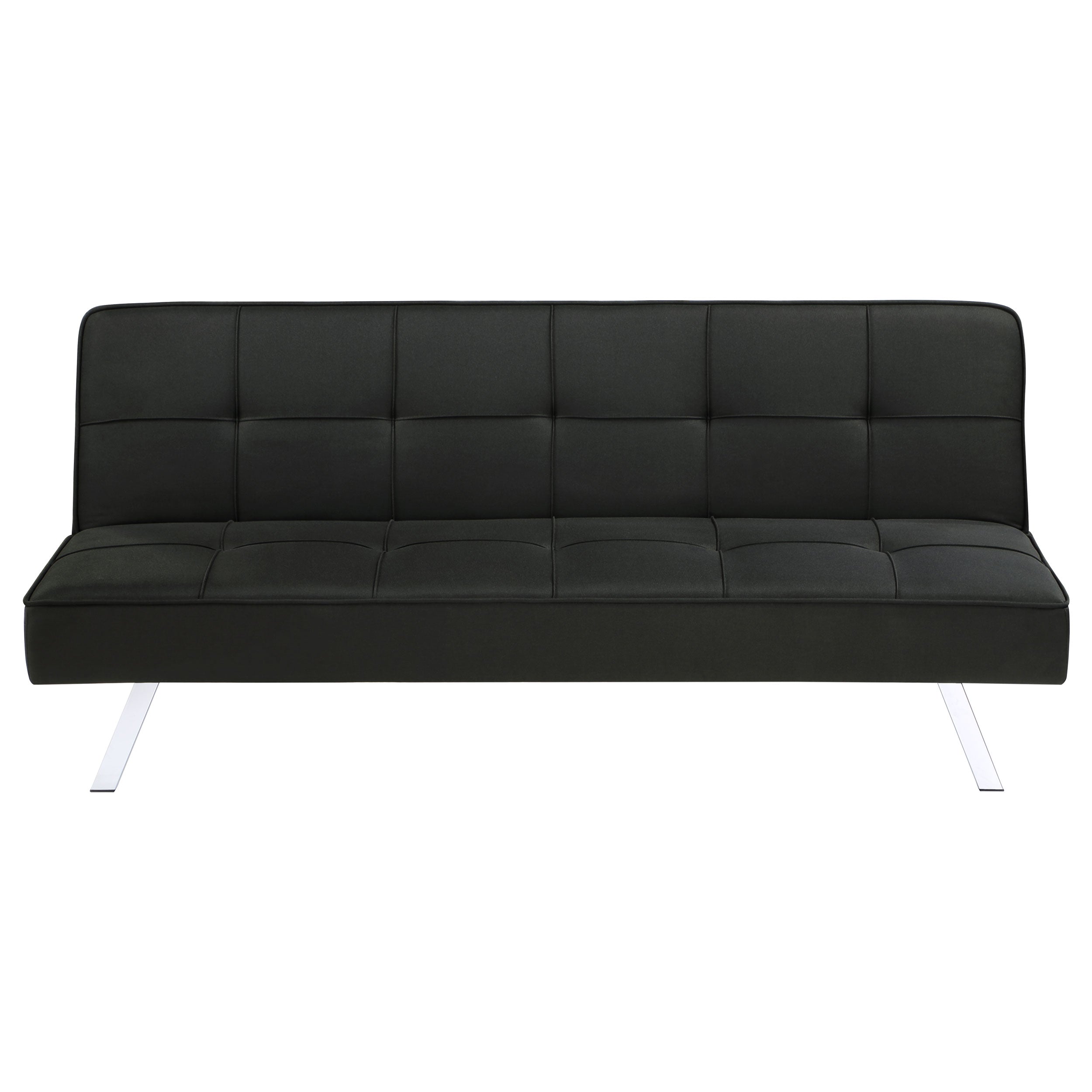 Joel Upholstered Tufted Convertible Sofa Bed Black — view 5