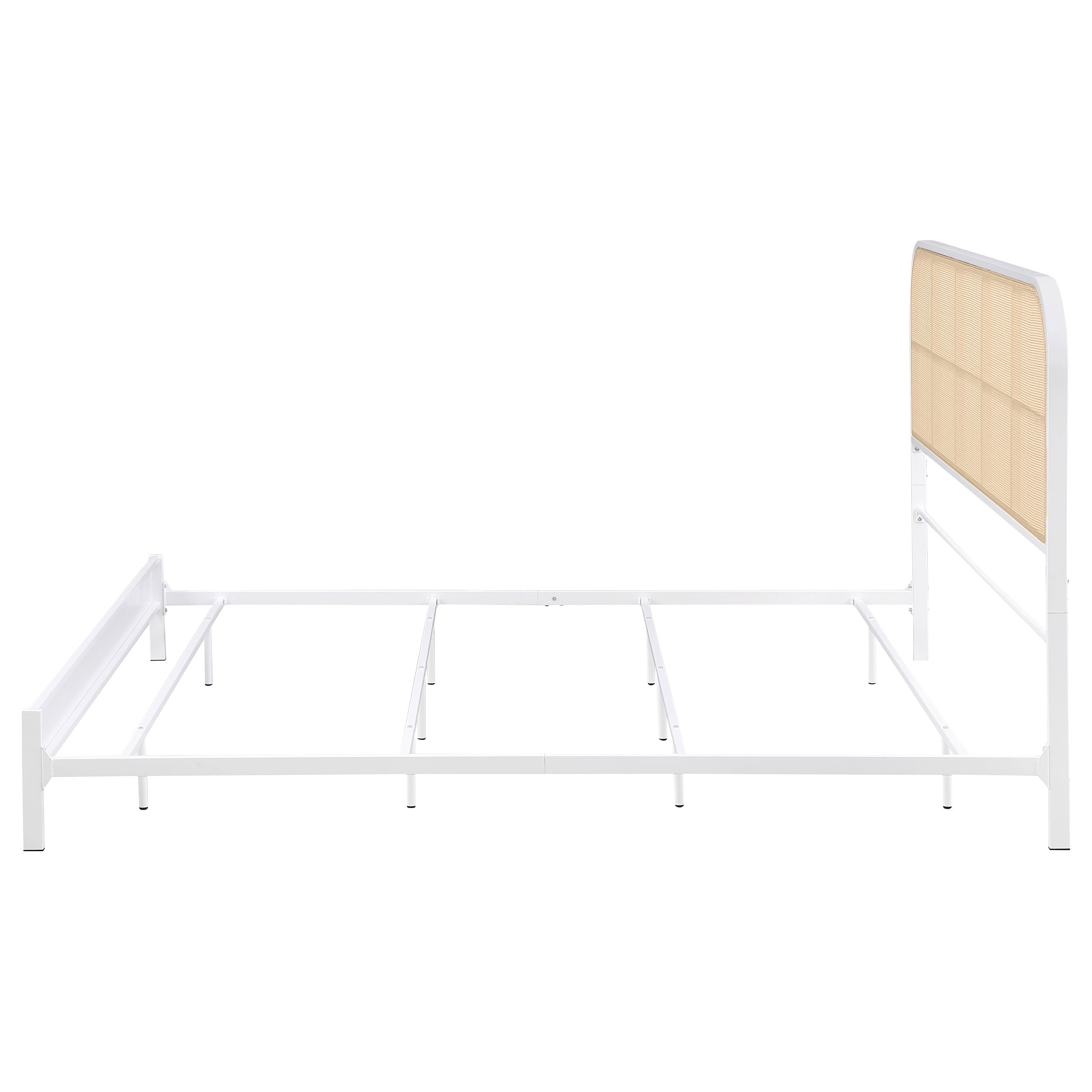 Amherst Radio Weave Rattan Metal Eastern King Bed White — view 5