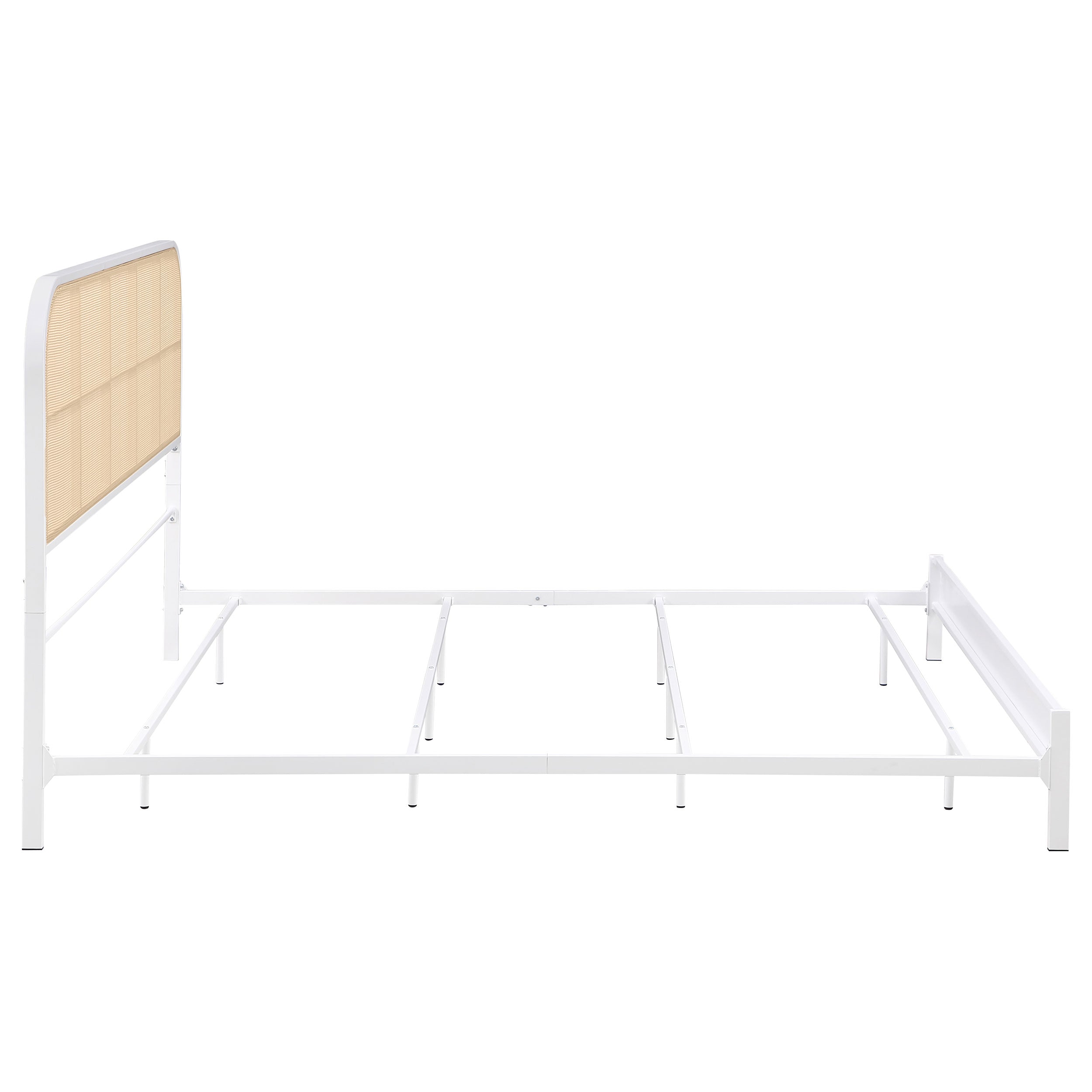 Amherst Radio Weave Rattan Metal Eastern King Bed White — view 8