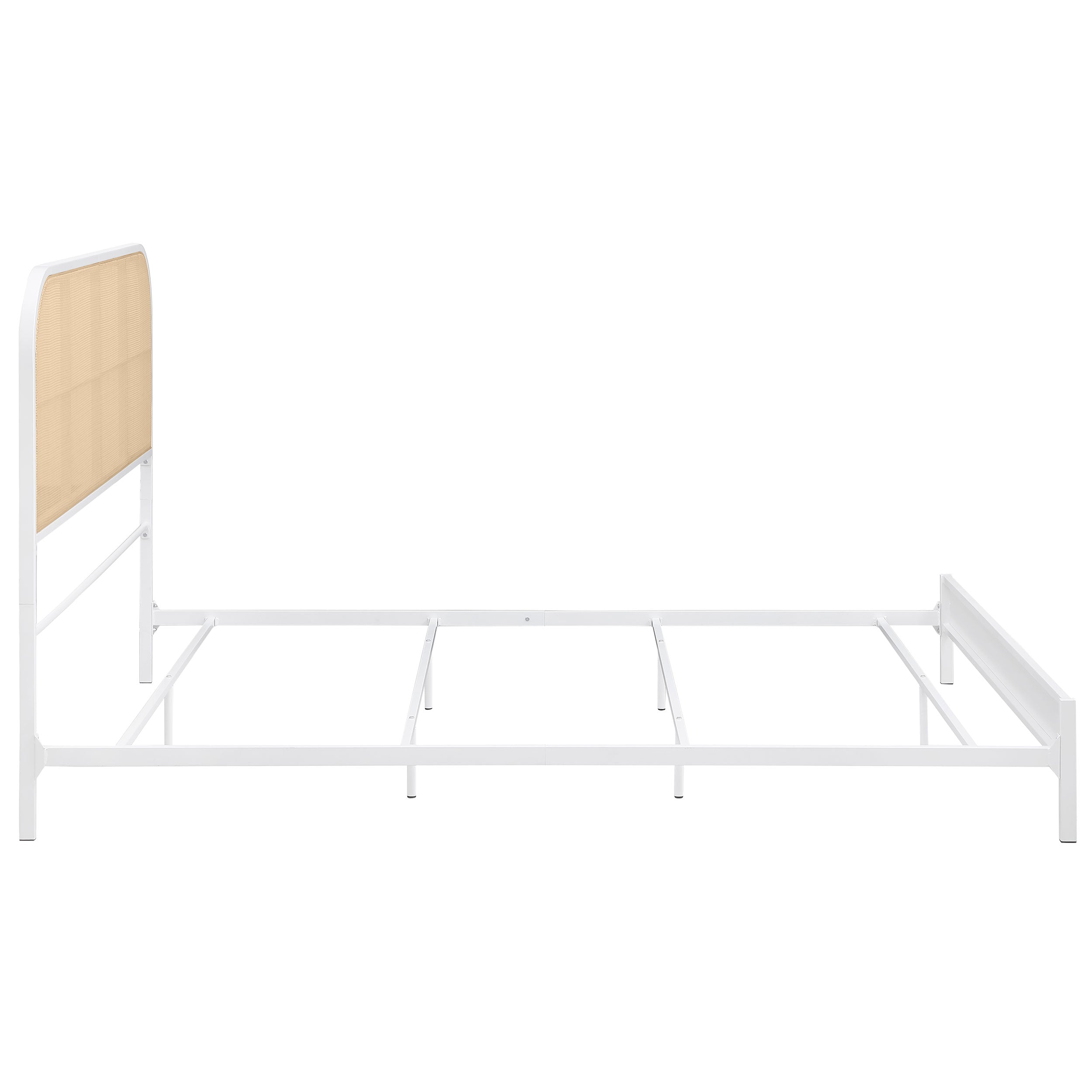 Amherst Radio Weave Rattan Metal Queen Bed White — view 8
