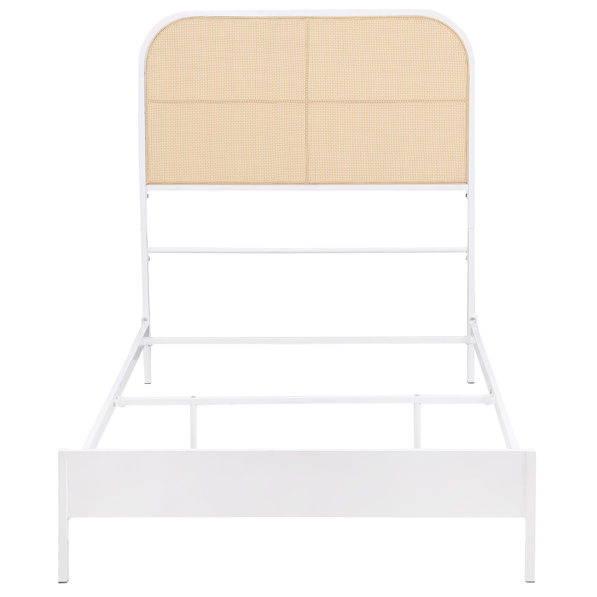 Amherst Radio Weave Rattan Metal Twin Bed White — view 3