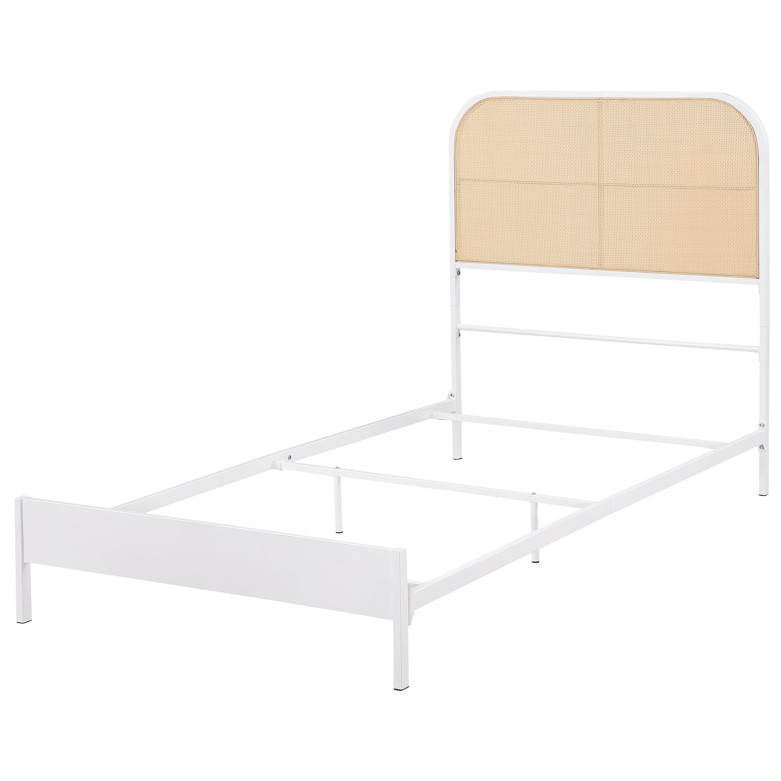 Amherst Radio Weave Rattan Metal Twin Bed White — view 4