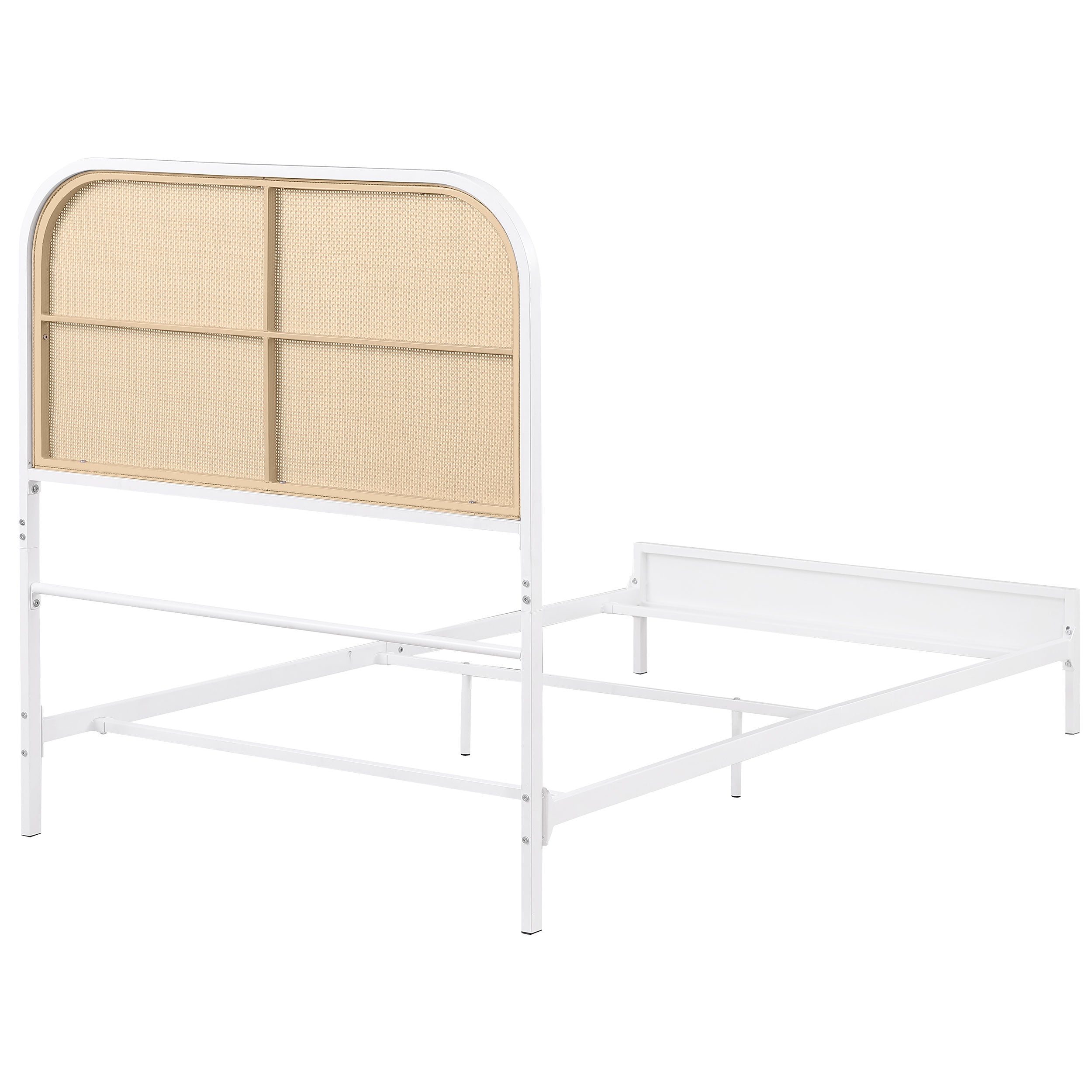 Amherst Radio Weave Rattan Metal Twin Bed White — view 7