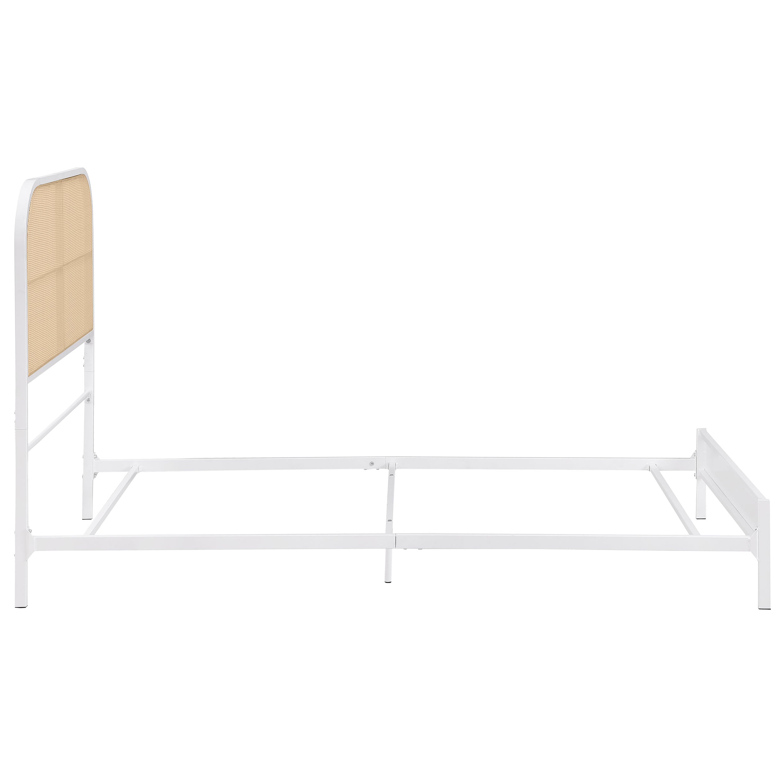 Amherst Radio Weave Rattan Metal Twin Bed White — view 8