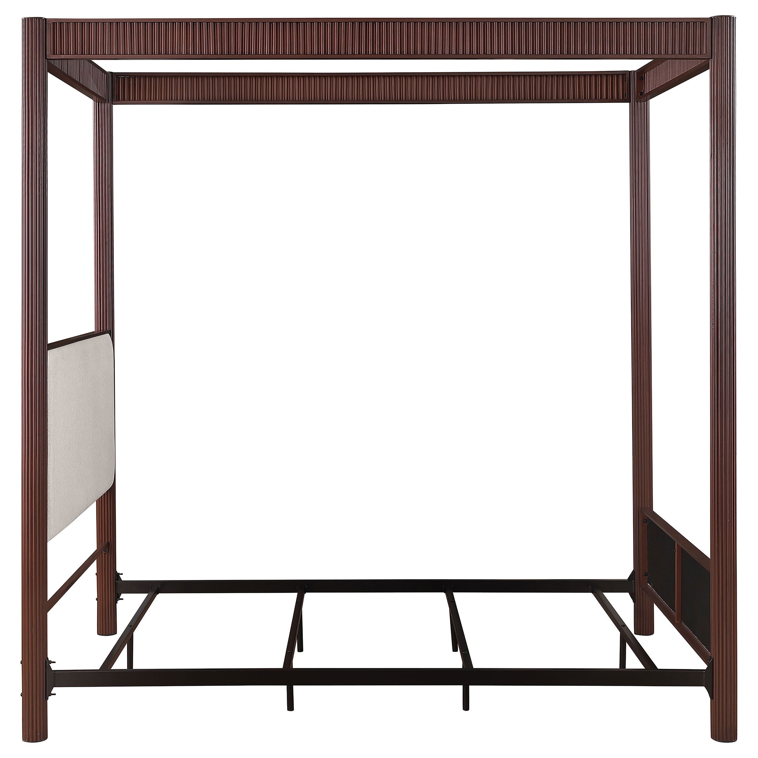 Zimmerlee 89-inch Metal Queen Canopy Bed Rust Brown — view 8