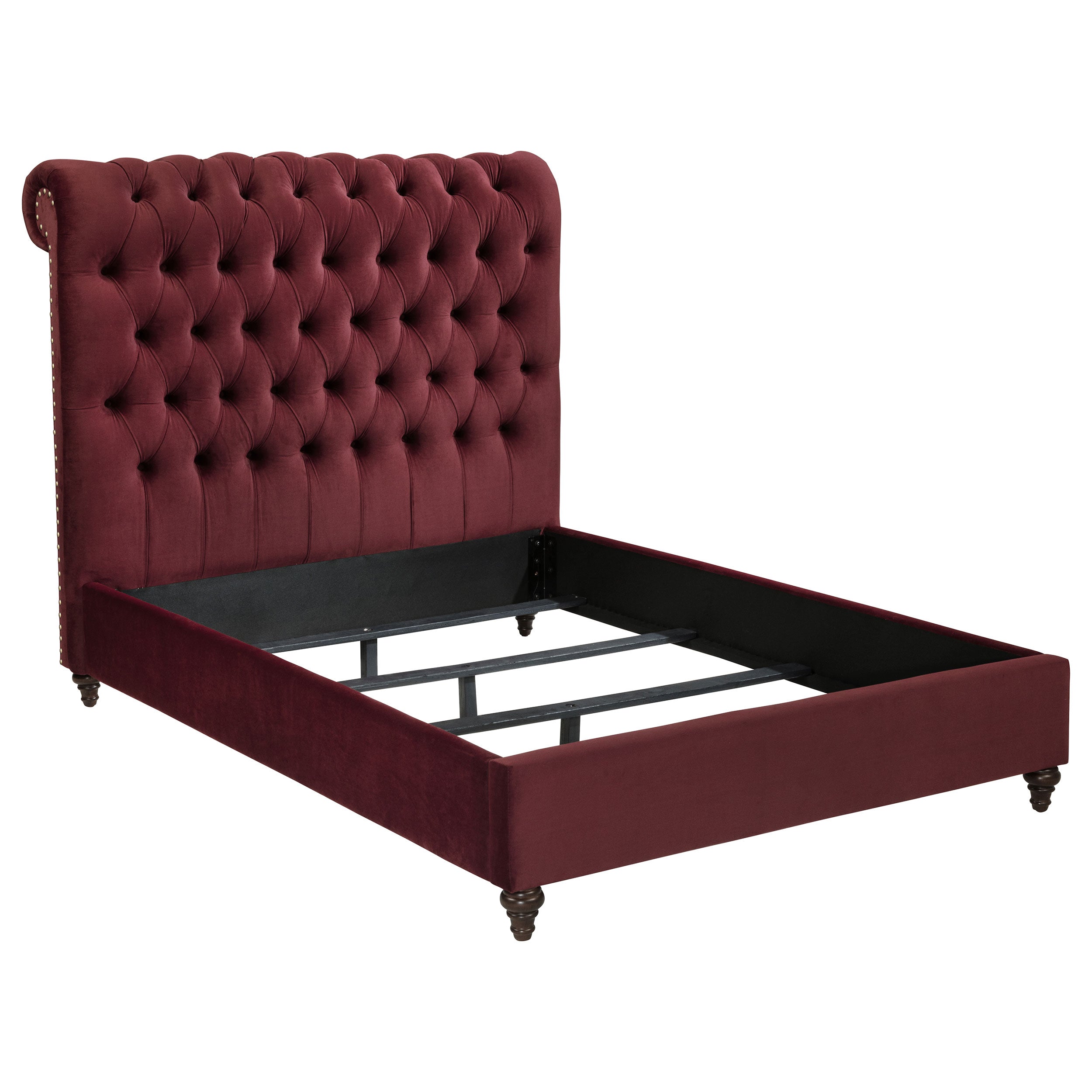 Devon 57-inch Upholstered Full Panel Bed Wine Red — view 1