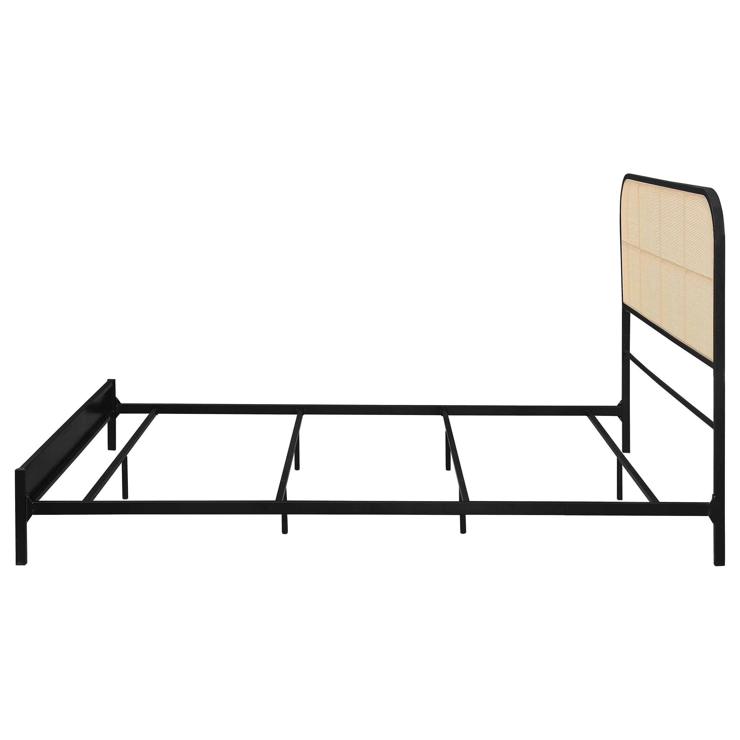 Amherst Radio Weave Rattan Metal Queen Bed Black — view 5