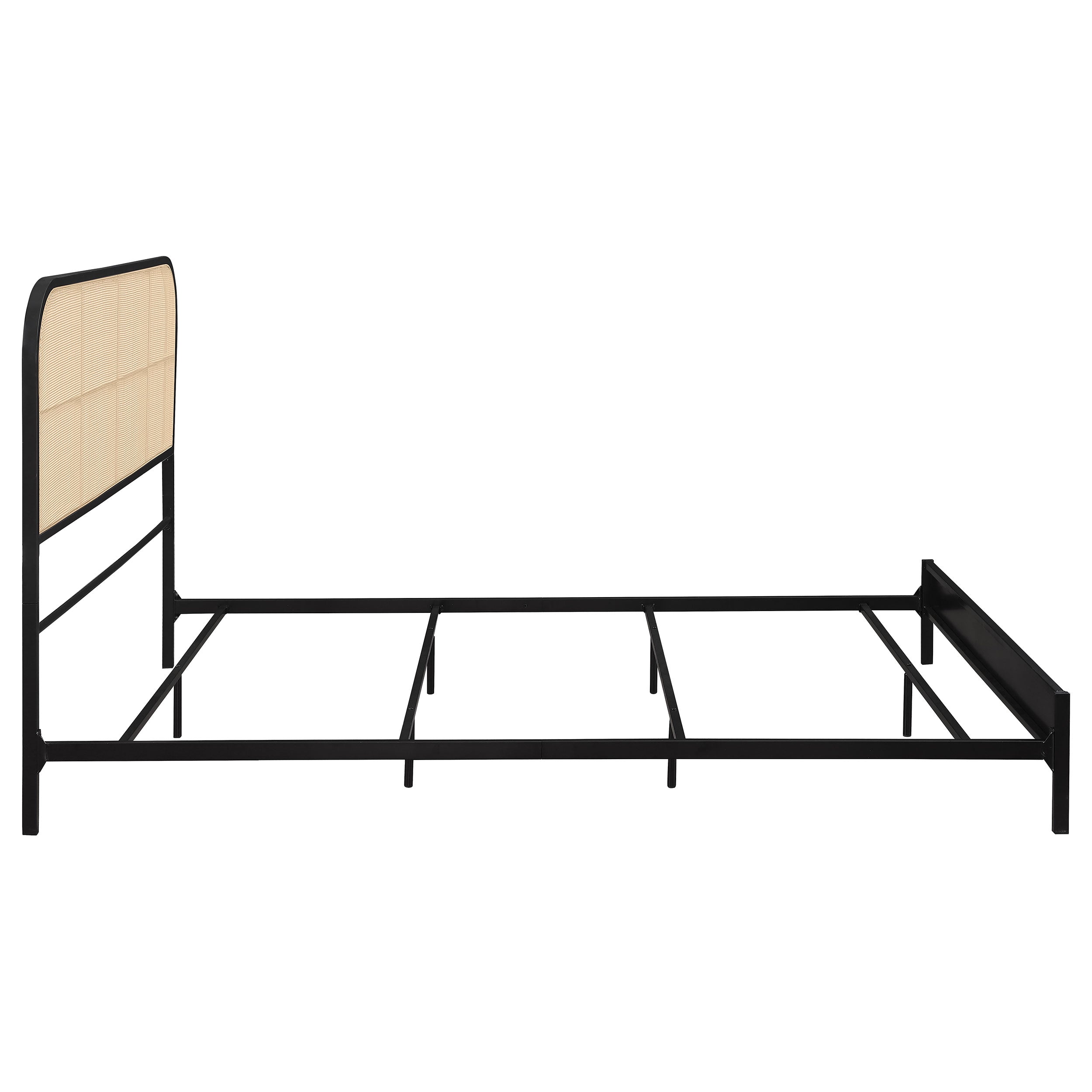 Amherst Radio Weave Rattan Metal Queen Bed Black — view 8