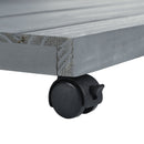 Modern Design Outdoor Dog House With Food Bowl And Wheels Pine - Gray / White