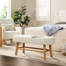 Fuji - Upholstered Bedroom Accent Bench With Natural Legs - Ivory White