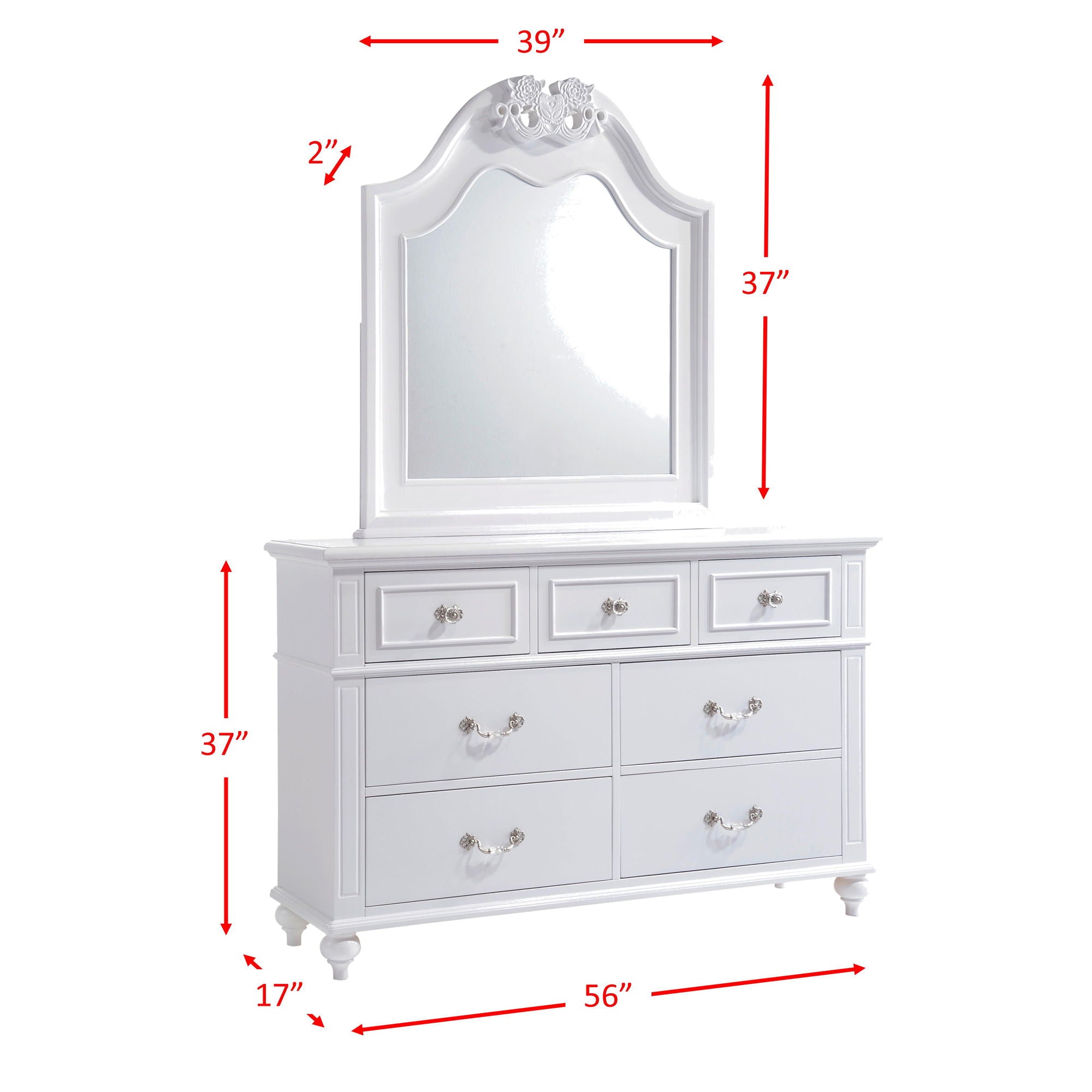 Alana Dresser in White by Elements International, view 2