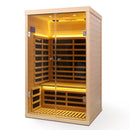 Low EMF, Wide Space Hemlock Double Doors Great Glass Luxury Indoor Far Infrared Sauna Room