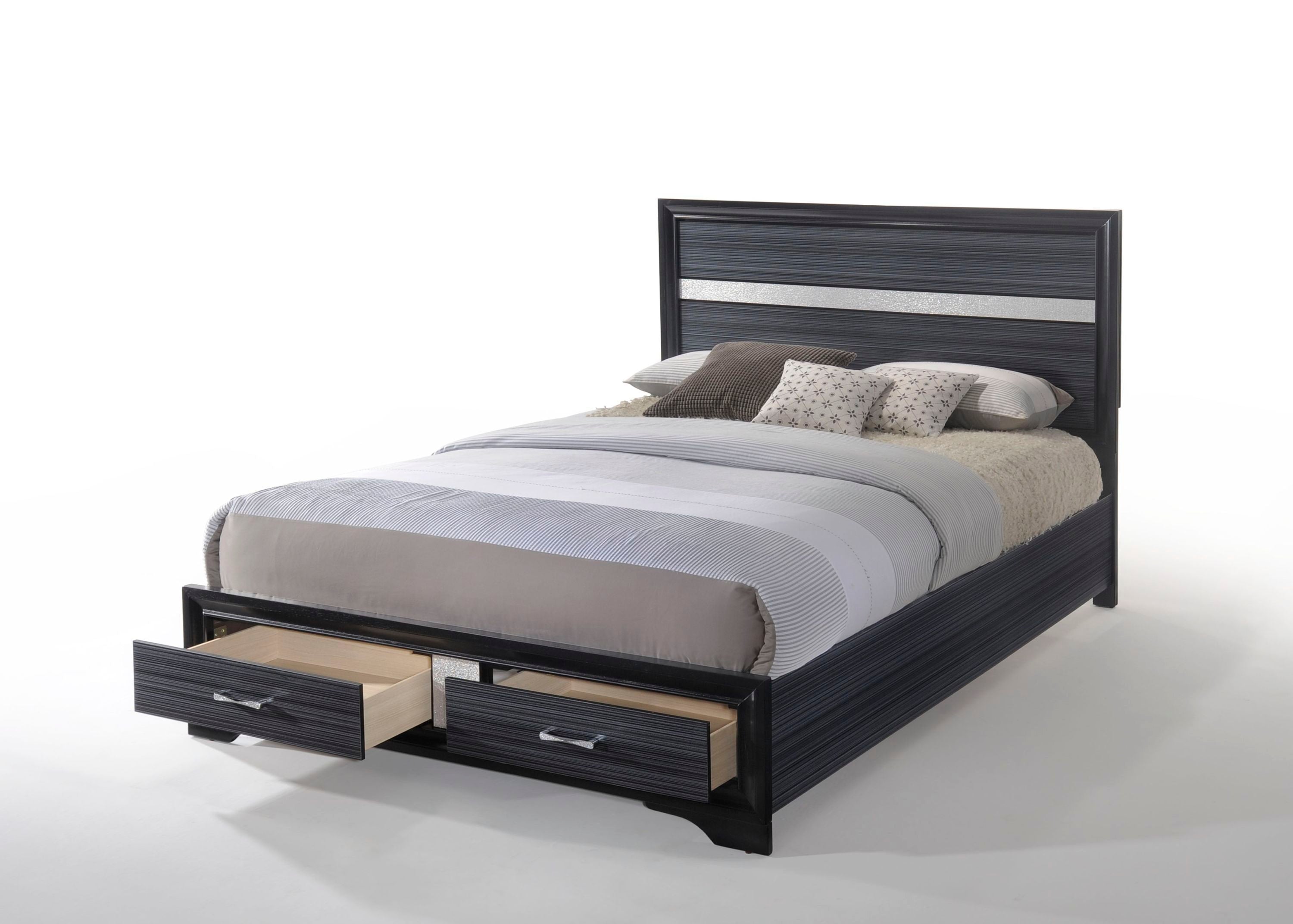 ACME Naima Queen Bed in Black 25900Q - Atlantic Fine Furniture Melbourne FL