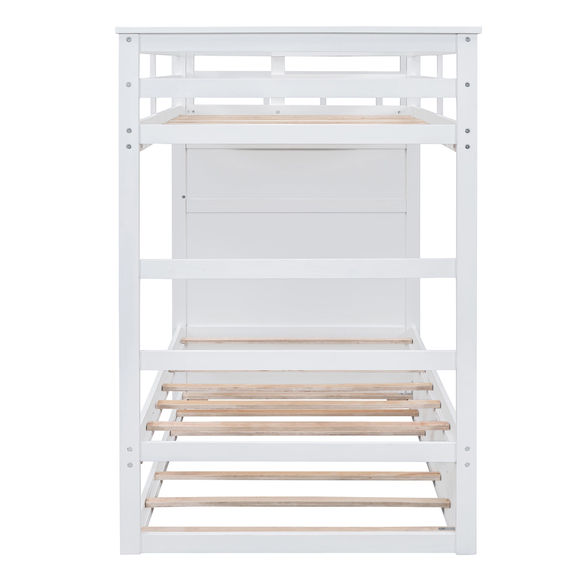 Twin Over Twin Bunk Bed with Trundle and Staircase,White(OLD SKU:LT000068AAK) - Atlantic Fine Furniture Melbourne FL
