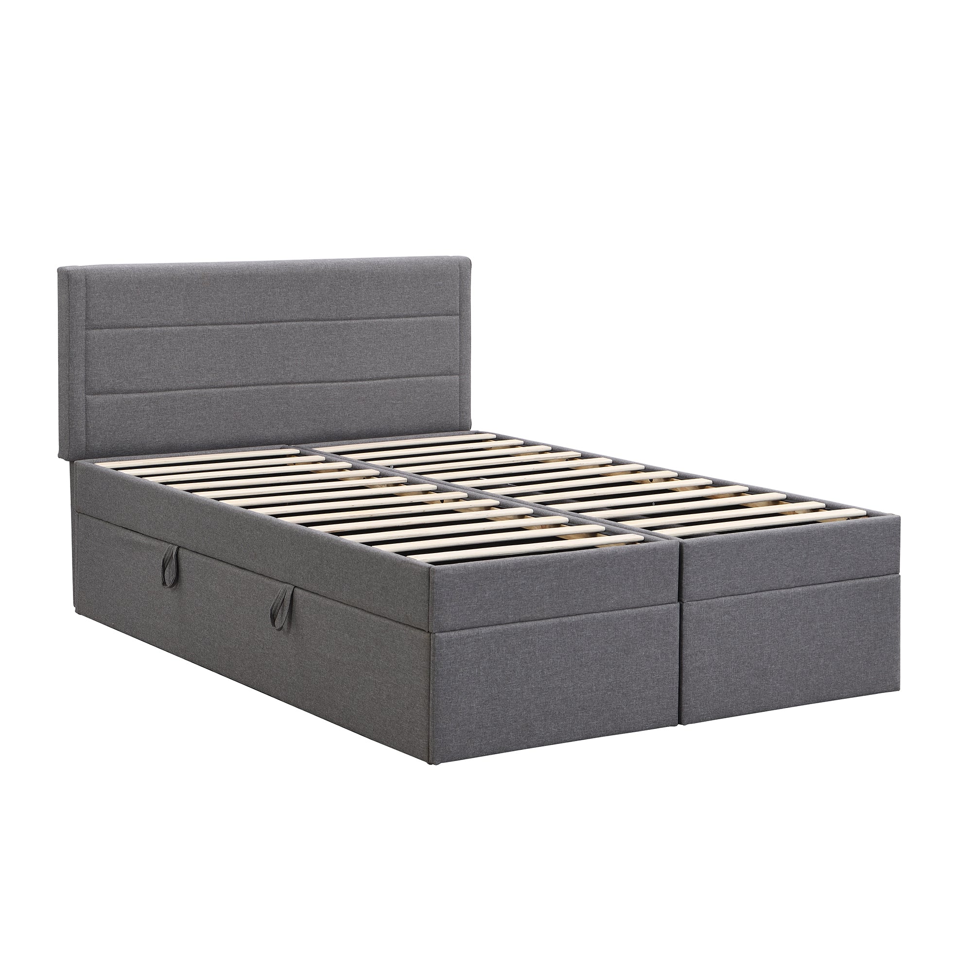 Queen Size Upholstered Platform Bed with Storage Underneath, Gray - Atlantic Fine Furniture Melbourne FL