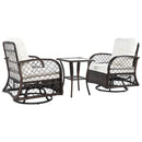 3 Piece Outdoor Chair & Table Set Chat Set, 2 Person Rattan Seating Group