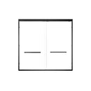 Aluminum Frame Double Double Soft Close Shower Door, Tempered Glass And Dual Stainless Steel Handles