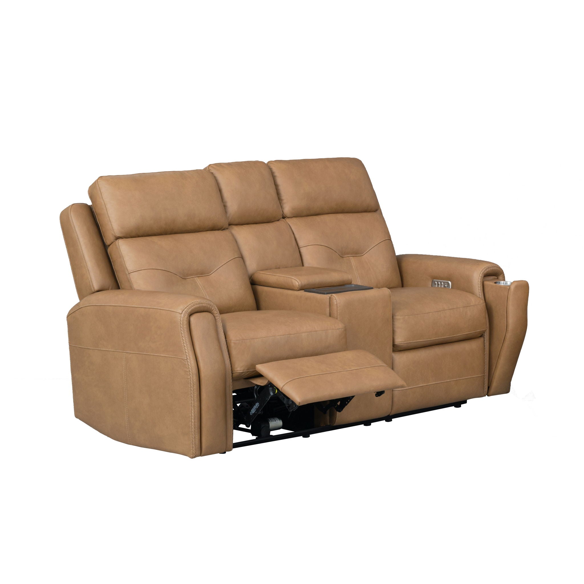 Felix - Power Reclining Loveseat With Console, Power Headrest, Lumbar, Heat & Massage