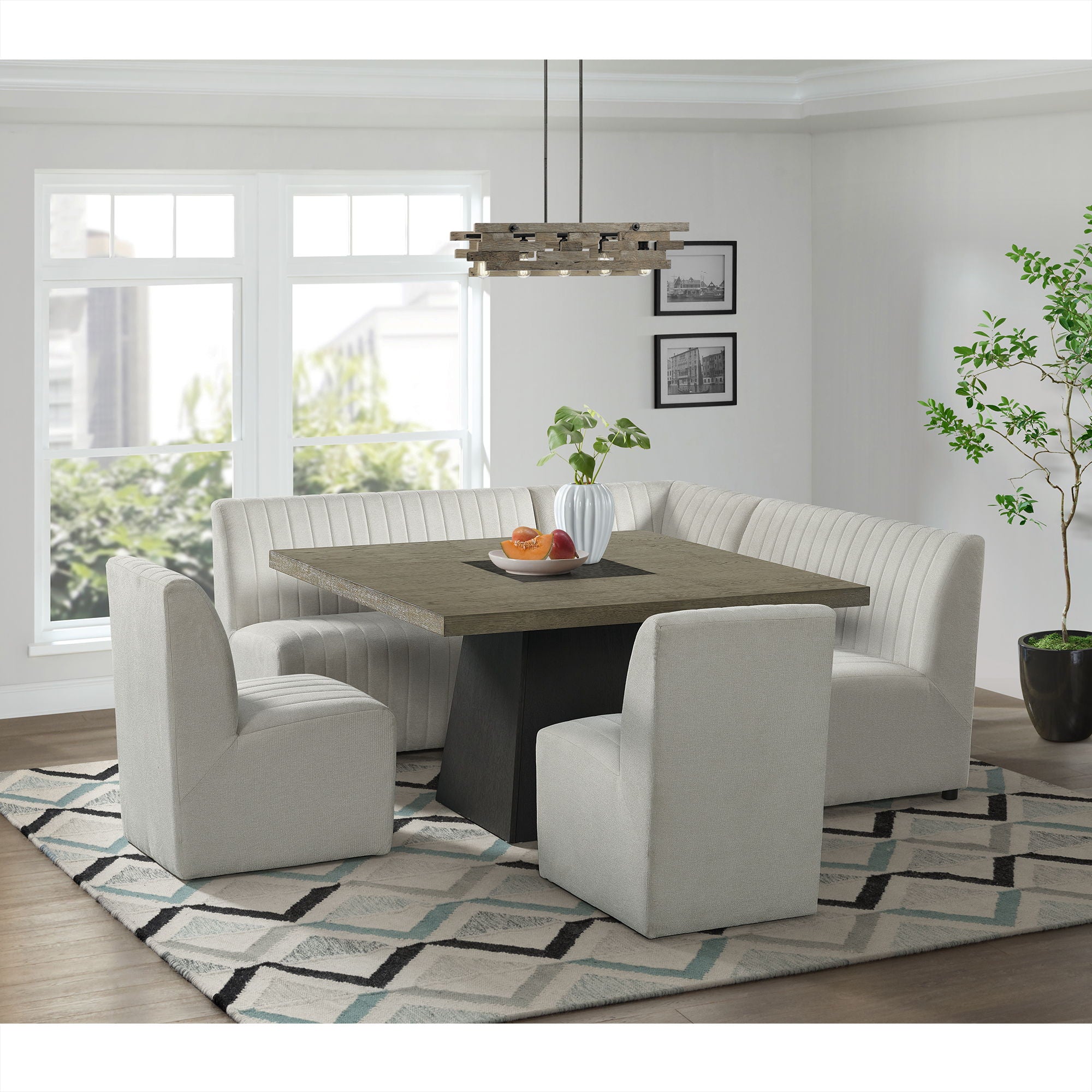 Jemma Standard Height Dining Set in Light Brown by Elements International, view 2