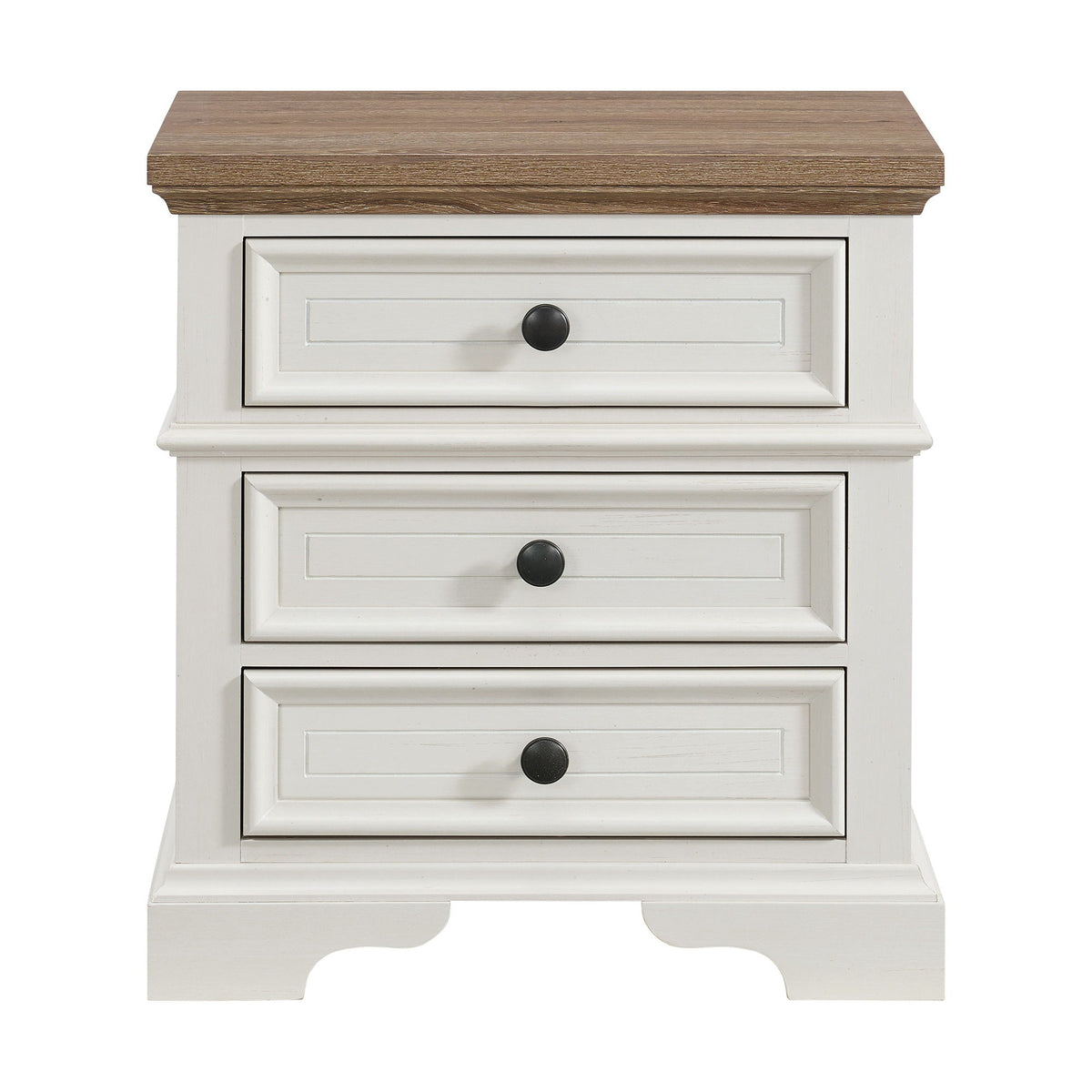 Eastwood Youth 3-Drawer Nightstand in Brown And White by Elements International, view 3