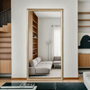 Elegant Full Body Floor Mirror With Artificial Wood Frame, Durable Design - Copper