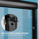 Aluminum Frame Double Double Soft Close Shower Door, Tempered Glass And Dual Stainless Steel Handles