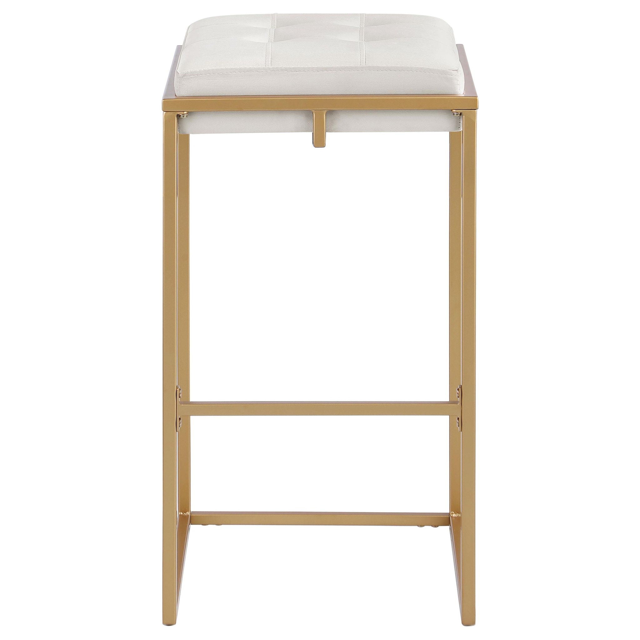 Nadia Upholstered Backless Bar Stool Beige (Set of 2) - Atlantic Fine Furniture Melbourne FL