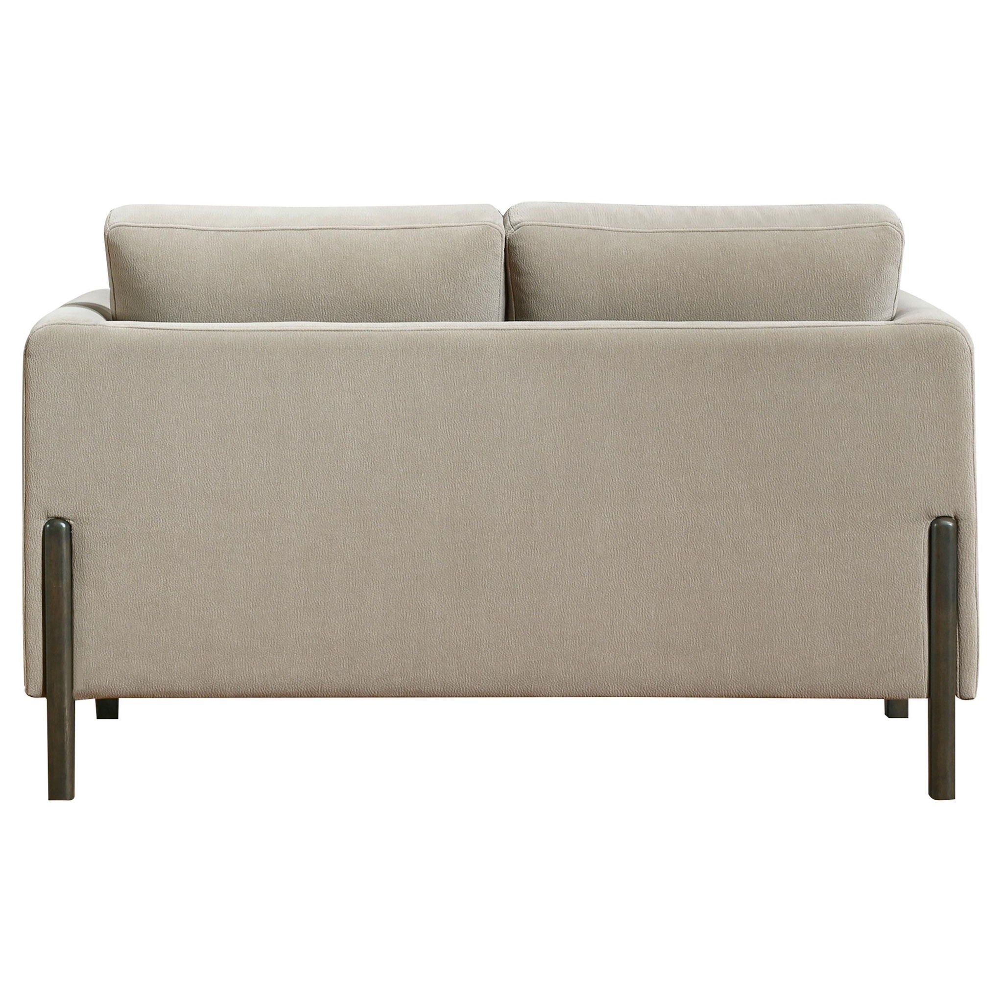 Islington Fabric Upholstered Panel Arm Loveseat Taupe