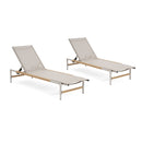 Hargrove - Outdoor Patio Aluminum Chaise Lounge (Set of 2) - Natural / Silver