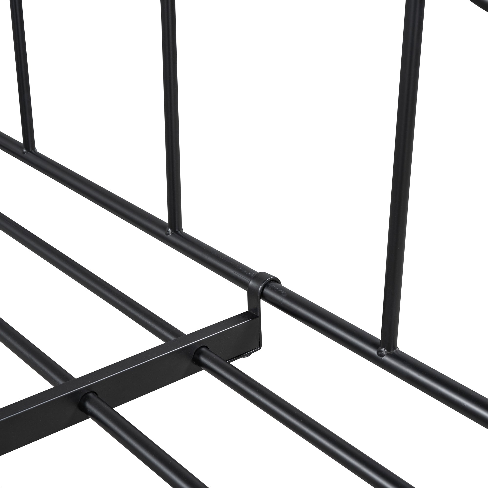 Full Size Metal Daybed with Twin Size Adjustable Trundle, Portable Folding Trundle, Black(OLD SKU:MF293736AAB)