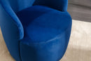 Velvet Fabric Swivel Accent Armchair Barrel Chair With Powder Coating Metal Ring