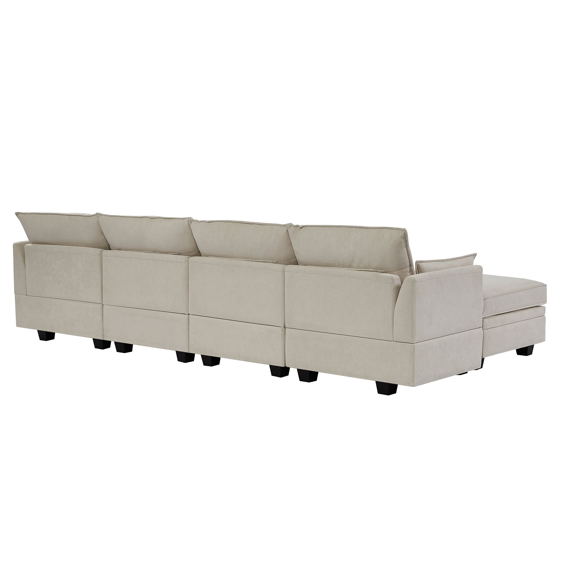 U_Style Modern Large U-Shape Modular Sectional Sofa, Convertible Sofa Bed with Reversible Chaise for Living Room, Storage Seat