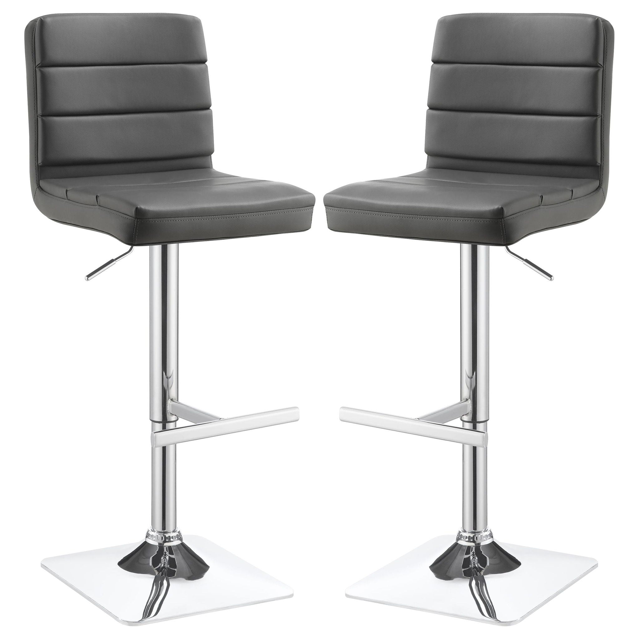 Bianca Upholstered Adjustable Bar Stool Grey (Set of 2)